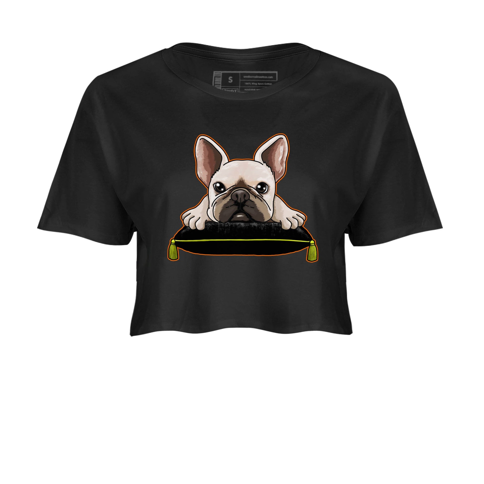 Dunk Mid Premium shirt to match jordans French Bulldog sneaker tees Dunk Mid Halloween SNRT Sneaker Tees Sneaker Matching Clothing Brand Black 2 Crop T-Shirt