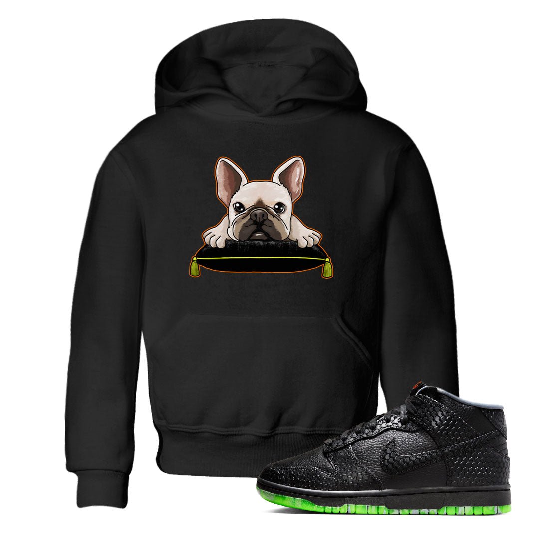 Dunk Mid Premium shirt to match jordans French Bulldog sneaker tees Dunk Mid Halloween SNRT Sneaker Tees Sneaker Matching Clothing Brand Baby Toddler Black 1 T-Shirt