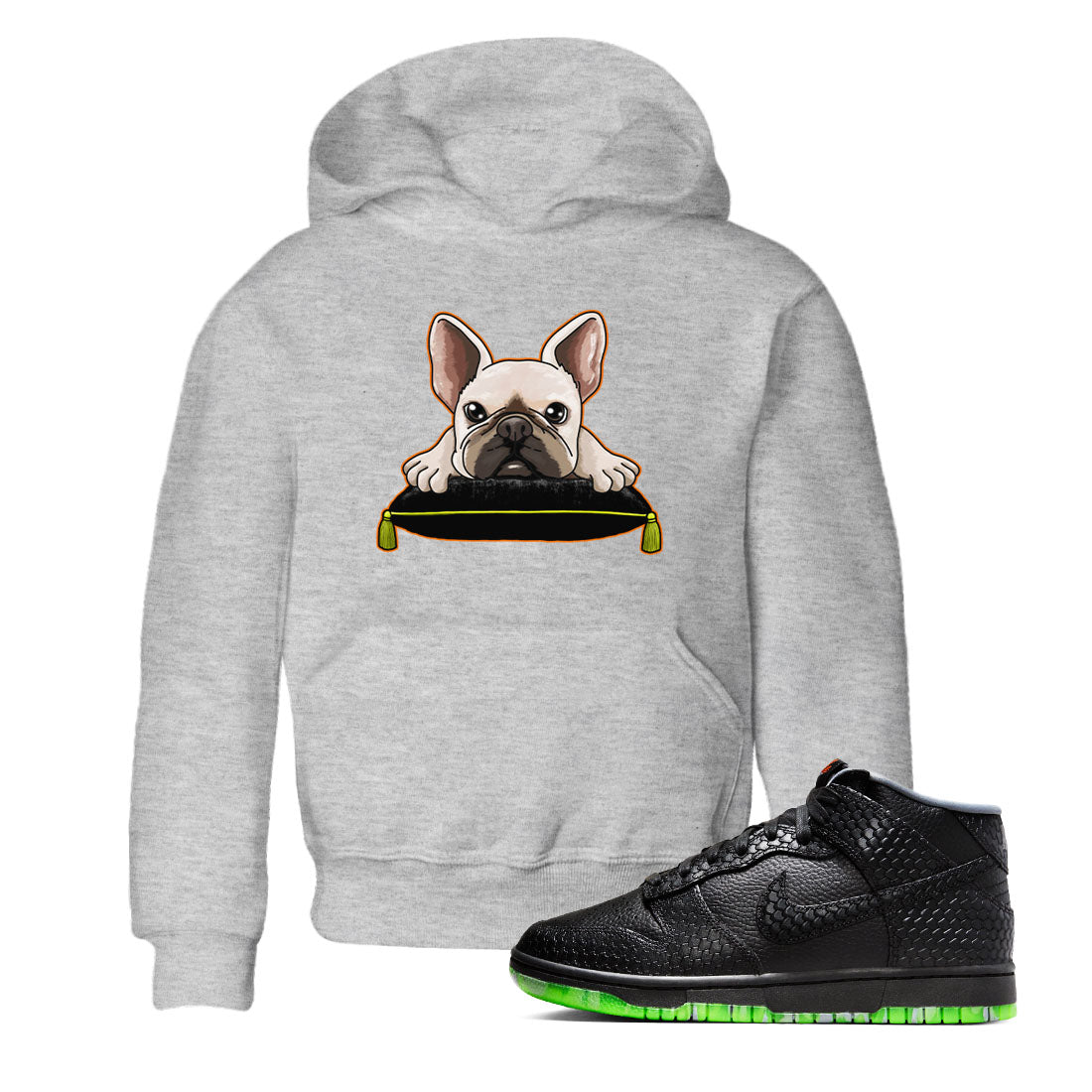 Dunk Mid Premium shirt to match jordans French Bulldog sneaker tees Dunk Mid Halloween SNRT Sneaker Tees Sneaker Matching Clothing Brand Baby Toddler Heather Grey 1 T-Shirt