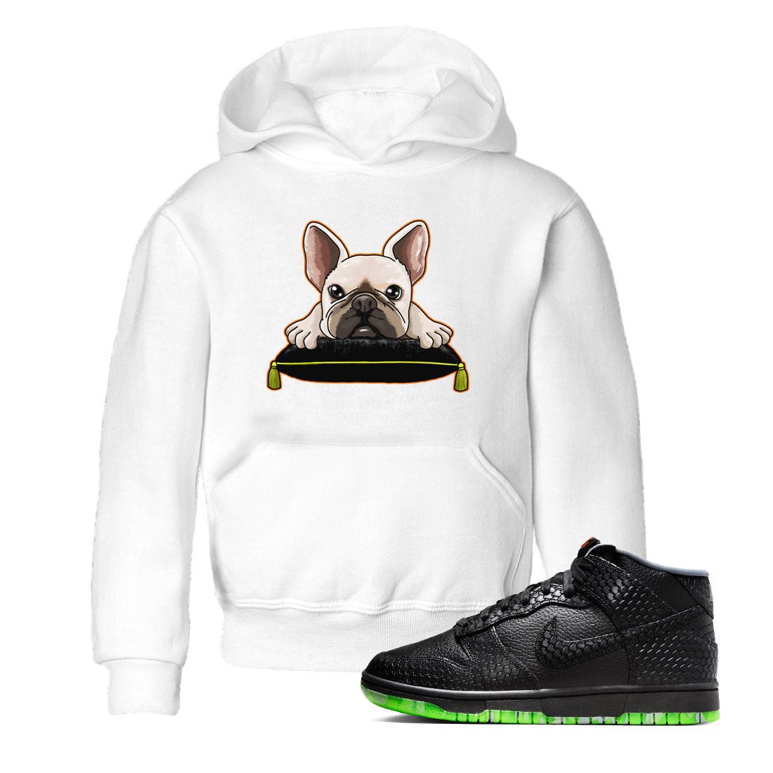 Dunk Mid Premium shirt to match jordans French Bulldog sneaker tees Dunk Mid Halloween SNRT Sneaker Tees Sneaker Matching Clothing Brand Baby Toddler White 1 T-Shirt