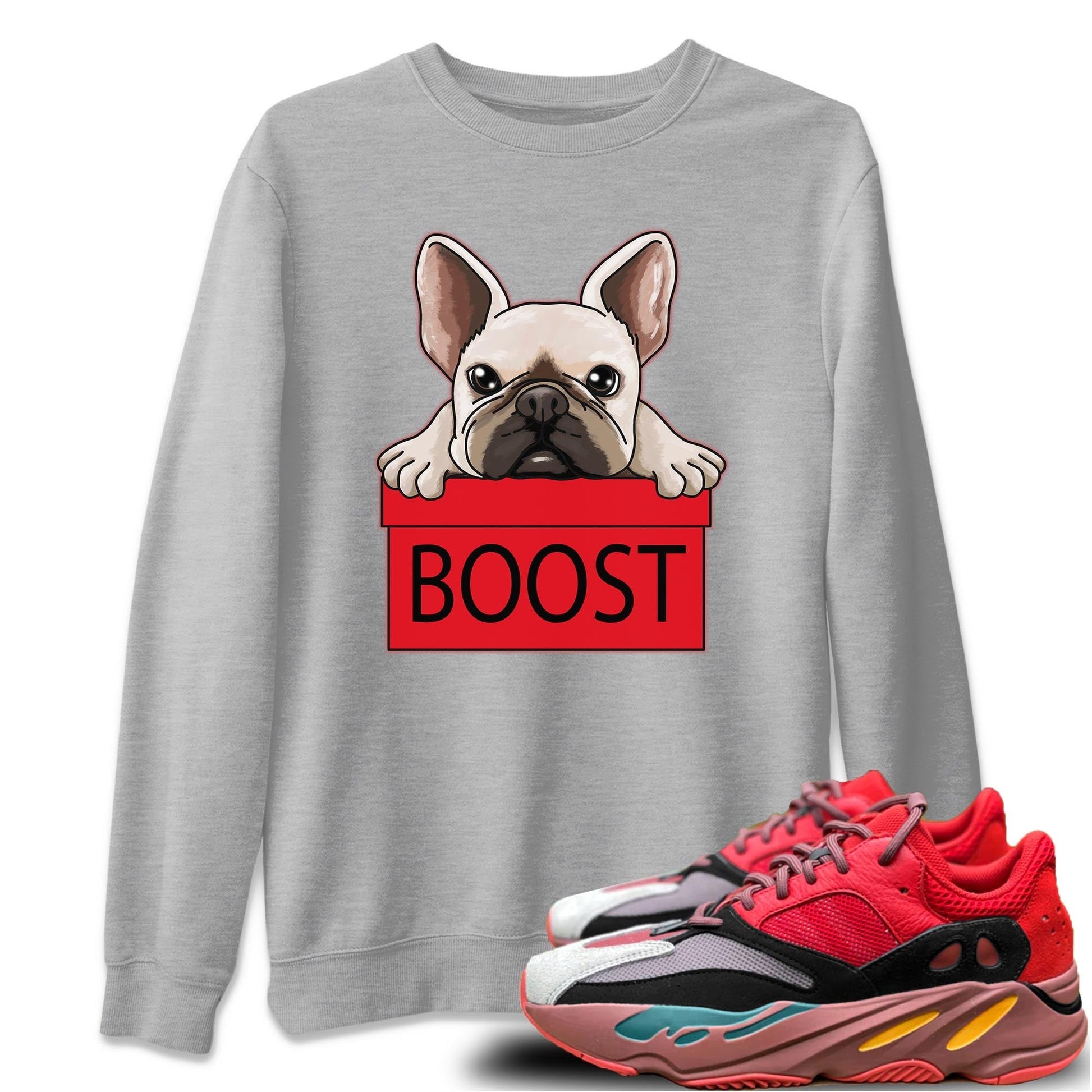 Yeezy 700 Hi-Res Red Sneaker Match Tees French Bulldog Sneaker Tees Yeezy 700 Hi-Res Red Sneaker Release Tees Unisex Shirts