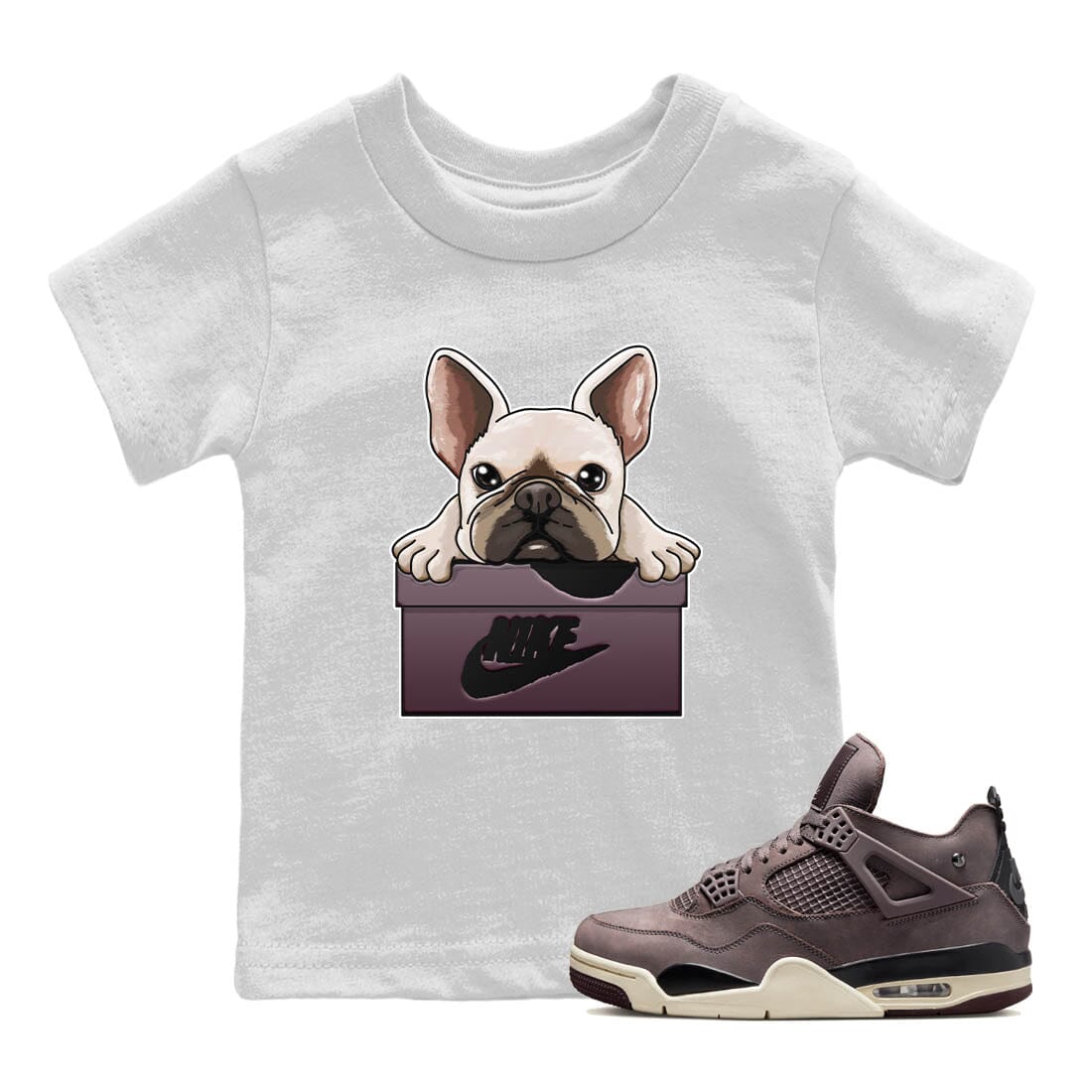Jordan 4 A Ma Maniere Sneaker Match Tees French Bulldog Sneaker Tees Jordan 4 A Ma Maniere Sneaker Release Tees Kids Shirts