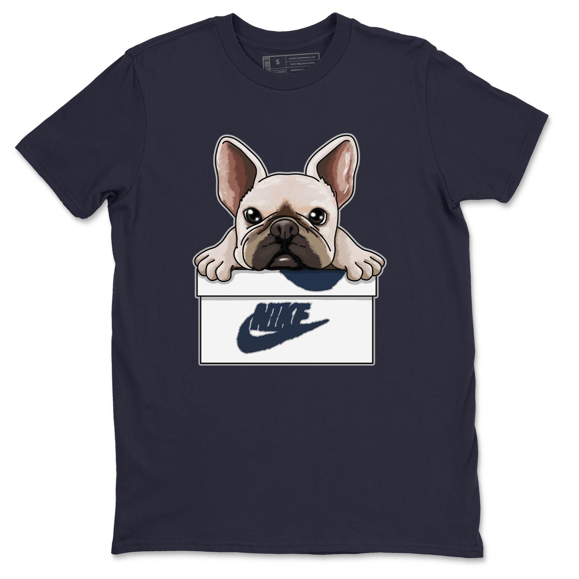 Jordan 4 Midnight Navy Sneaker Match Tees French Bulldog Sneaker Tees Jordan 4 Midnight Navy Sneaker Release Tees Unisex Shirts
