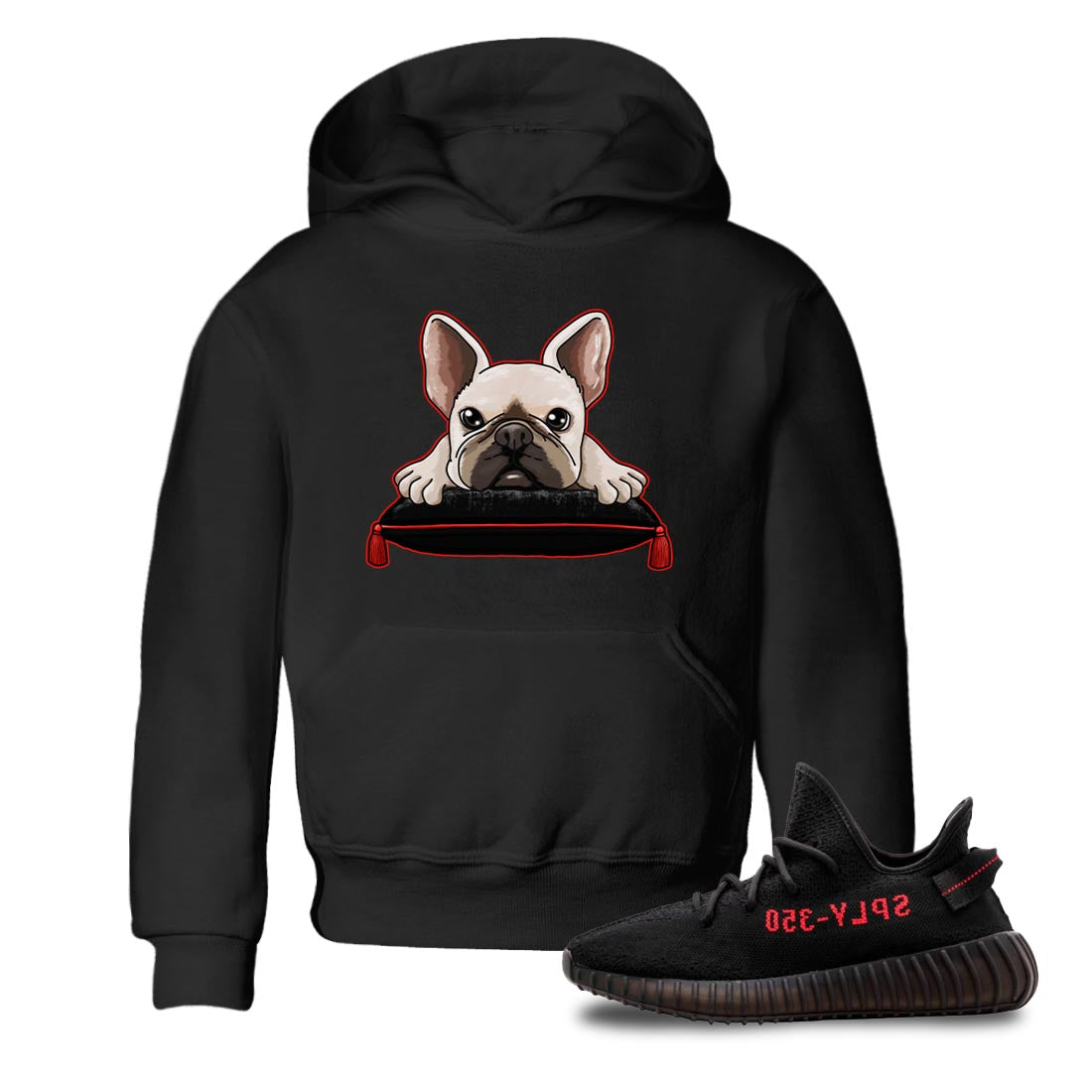 Yeezy 350 Bred shirt to match jordans French Bulldog sneaker tees Yeezy Boost 350 V2 Bred SNRT Sneaker Release Tees Baby Toddler Black 1 T-Shirt