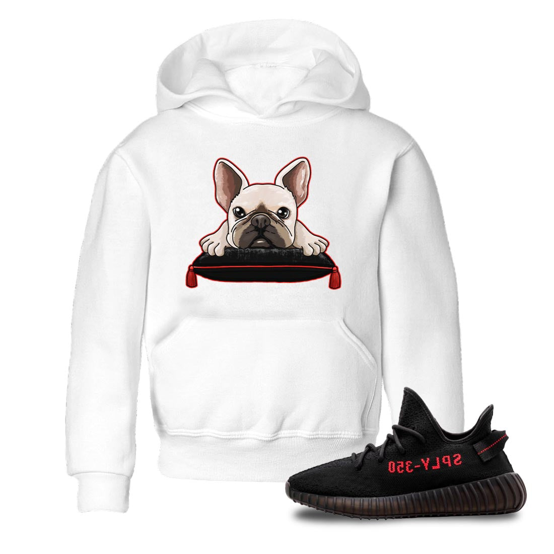 Yeezy 350 Bred shirt to match jordans French Bulldog sneaker tees Yeezy Boost 350 V2 Bred SNRT Sneaker Release Tees Baby Toddler White 1 T-Shirt