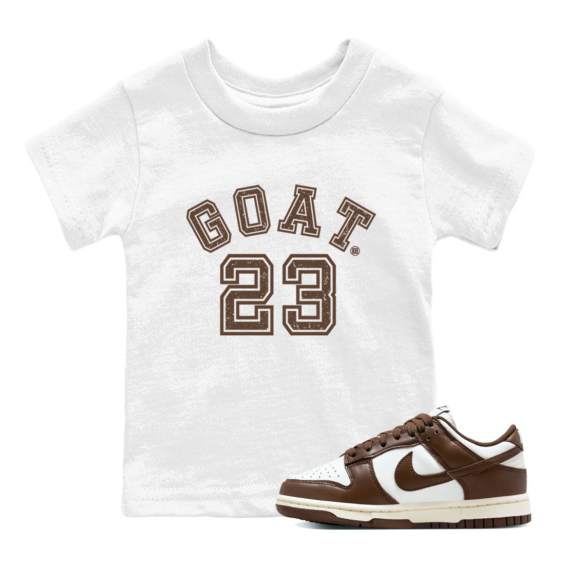 Dunk Low WMNS Cacao Wow sneaker shirt to match jordans Goat 23 sneaker tees Dunk Cacao Wow SNRT Sneaker Release Tees Baby Toddler White 1 T-Shirt