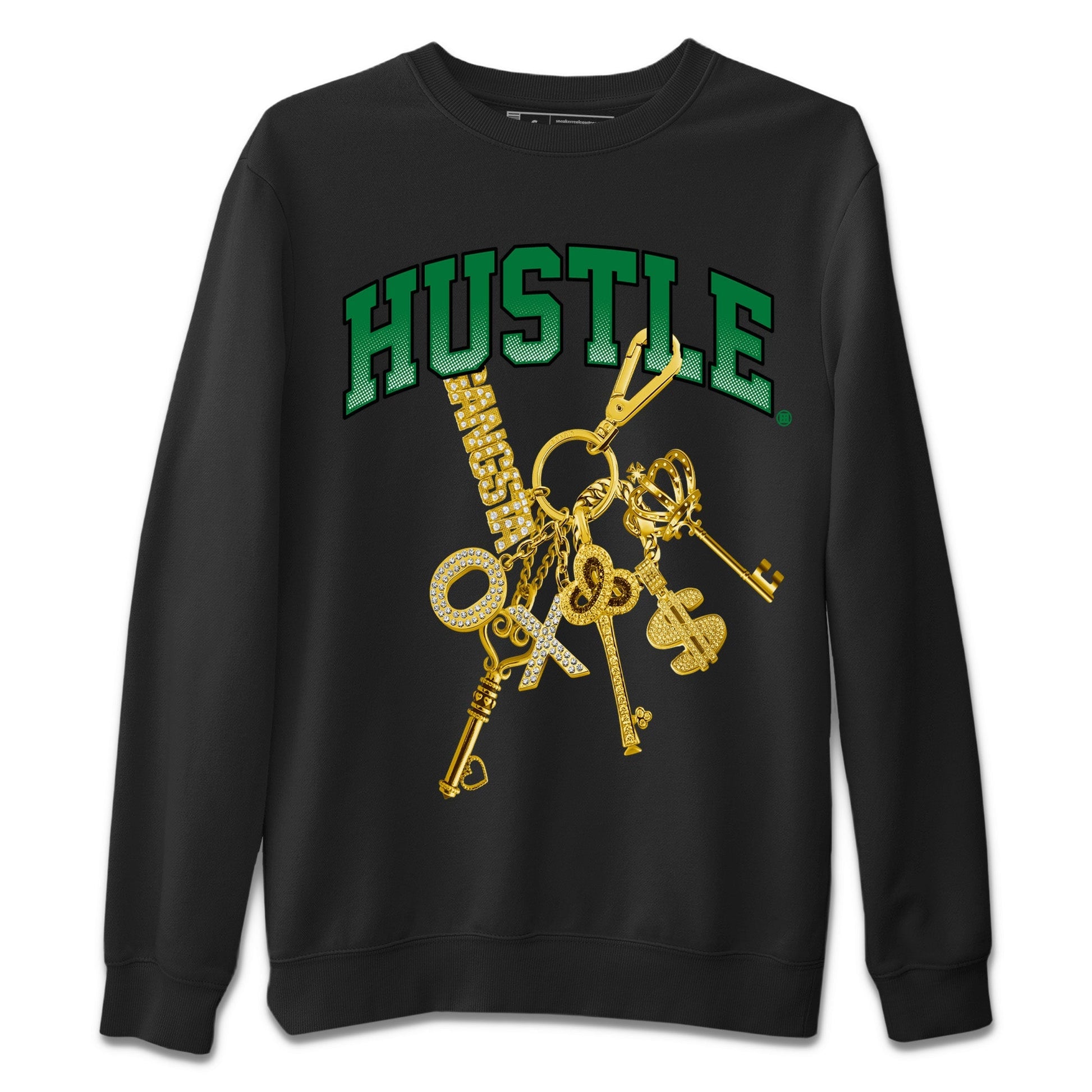 Jordan 4 Pine Green SB Sneaker Match Tees Gold Hustle Sneaker Tees Nike SB x Jordan 4 Pine Green Sneaker Tees Sneaker Release Shirts Unisex Shirts Black 2