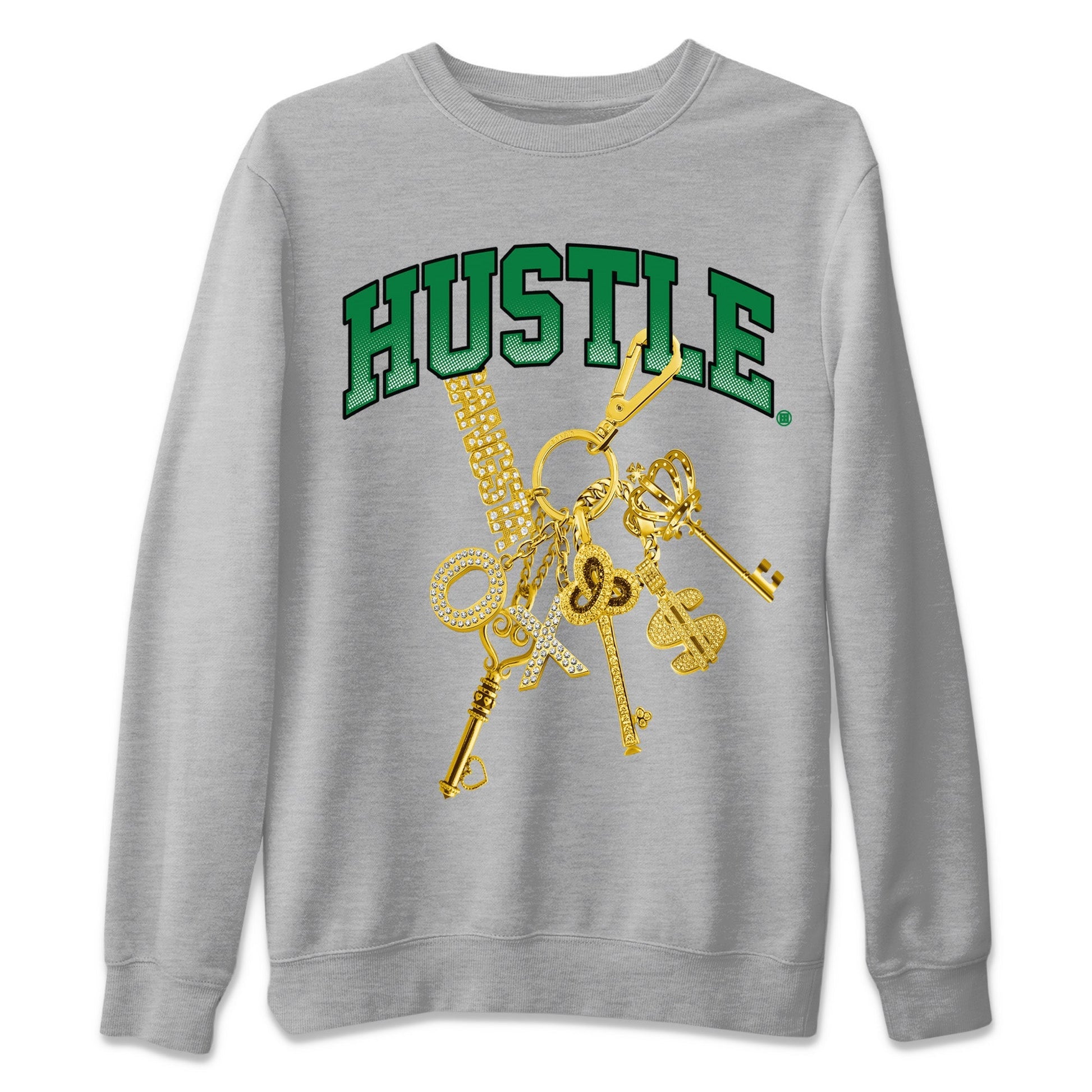 Jordan 4 Pine Green SB Sneaker Match Tees Gold Hustle Sneaker Tees Nike SB x Jordan 4 Pine Green Sneaker Tees Sneaker Release Shirts Unisex Shirts Heather Grey 2