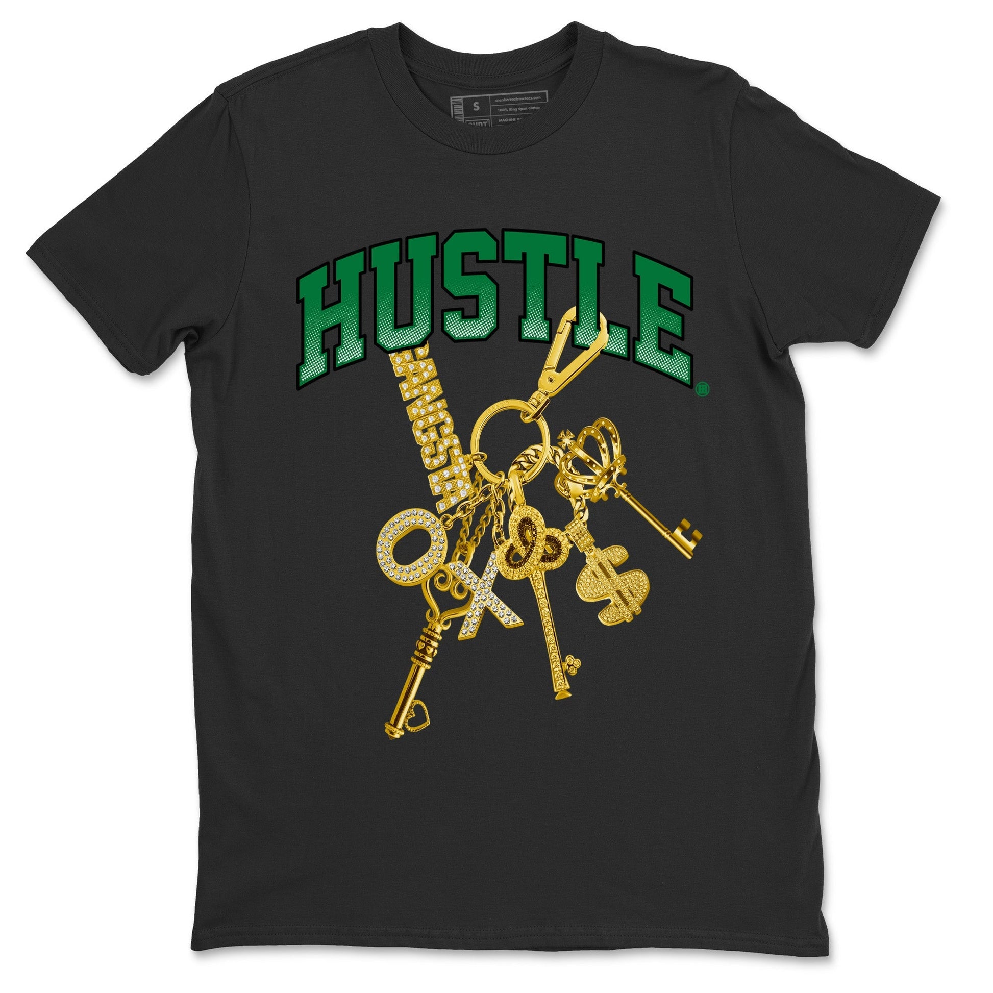 Jordan 4 Pine Green SB Sneaker Match Tees Gold Hustle Sneaker Tees Nike SB x Jordan 4 Pine Green Sneaker Tees Sneaker Release Shirts Unisex Shirts Black 2