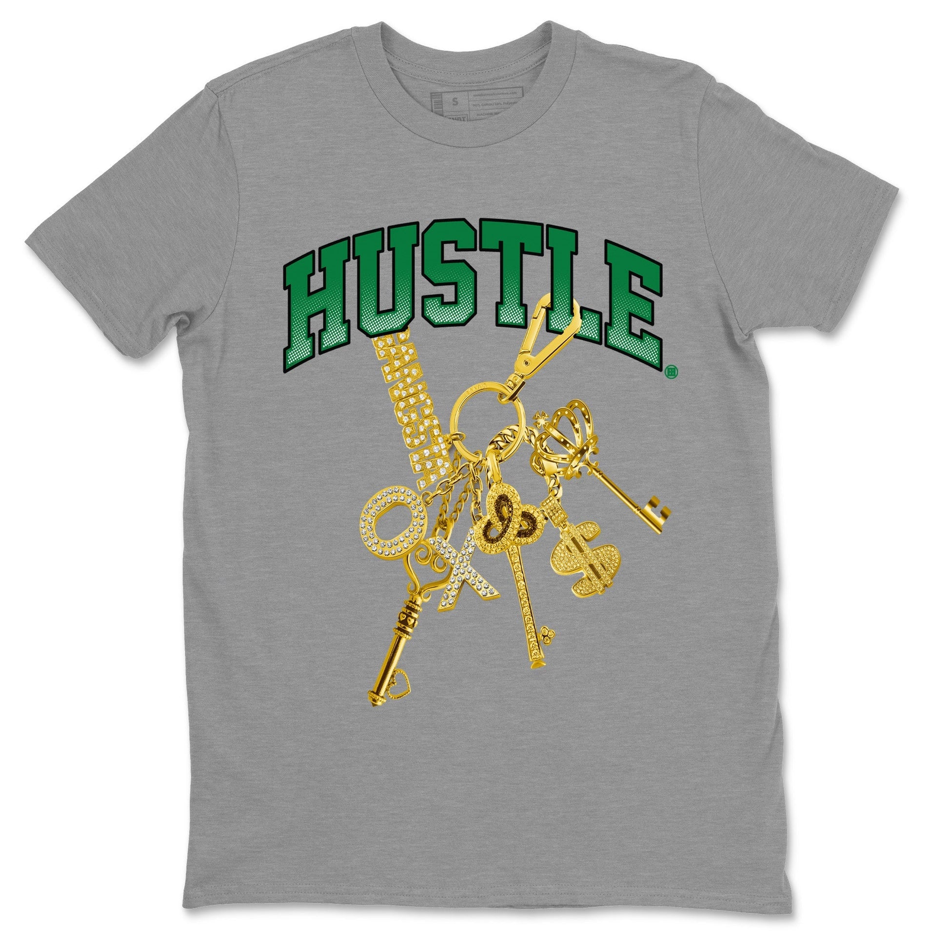 Jordan 4 Pine Green SB Sneaker Match Tees Gold Hustle Sneaker Tees Nike SB x Jordan 4 Pine Green Sneaker Tees Sneaker Release Shirts Unisex Shirts Heather Grey 2