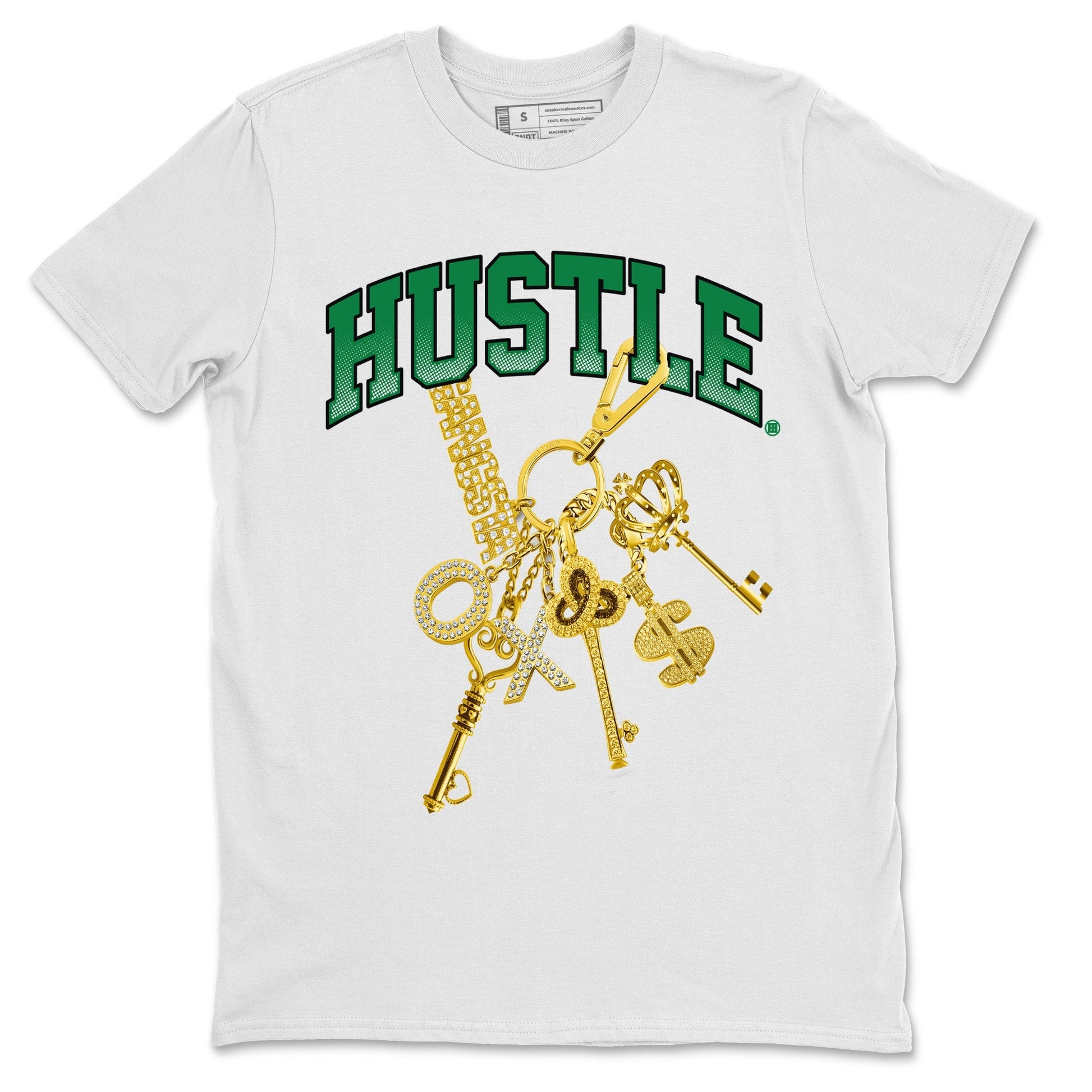 Jordan 4 Pine Green SB Sneaker Match Tees Gold Hustle Sneaker Tees Nike SB x Jordan 4 Pine Green Sneaker Tees Sneaker Release Shirts Unisex Shirts White 2