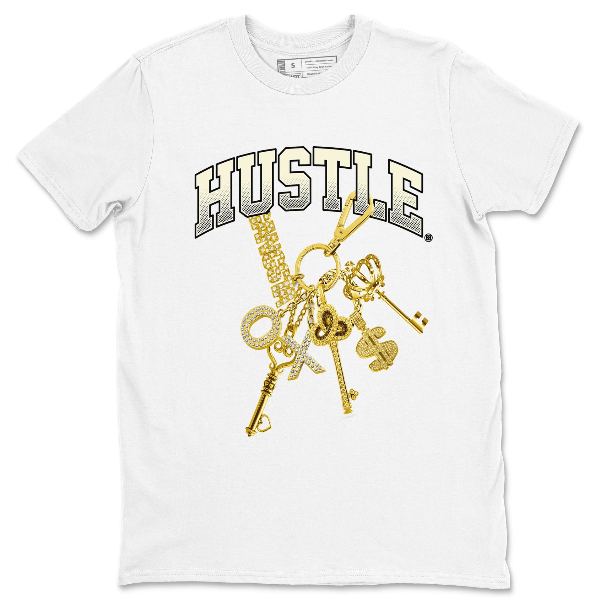 4s Sail shirt to match jordans Gold Hustle sneaker tees Air Jordan 4 Sail SNRT Sneaker Release Tees unisex cotton White 2 crew neck shirt