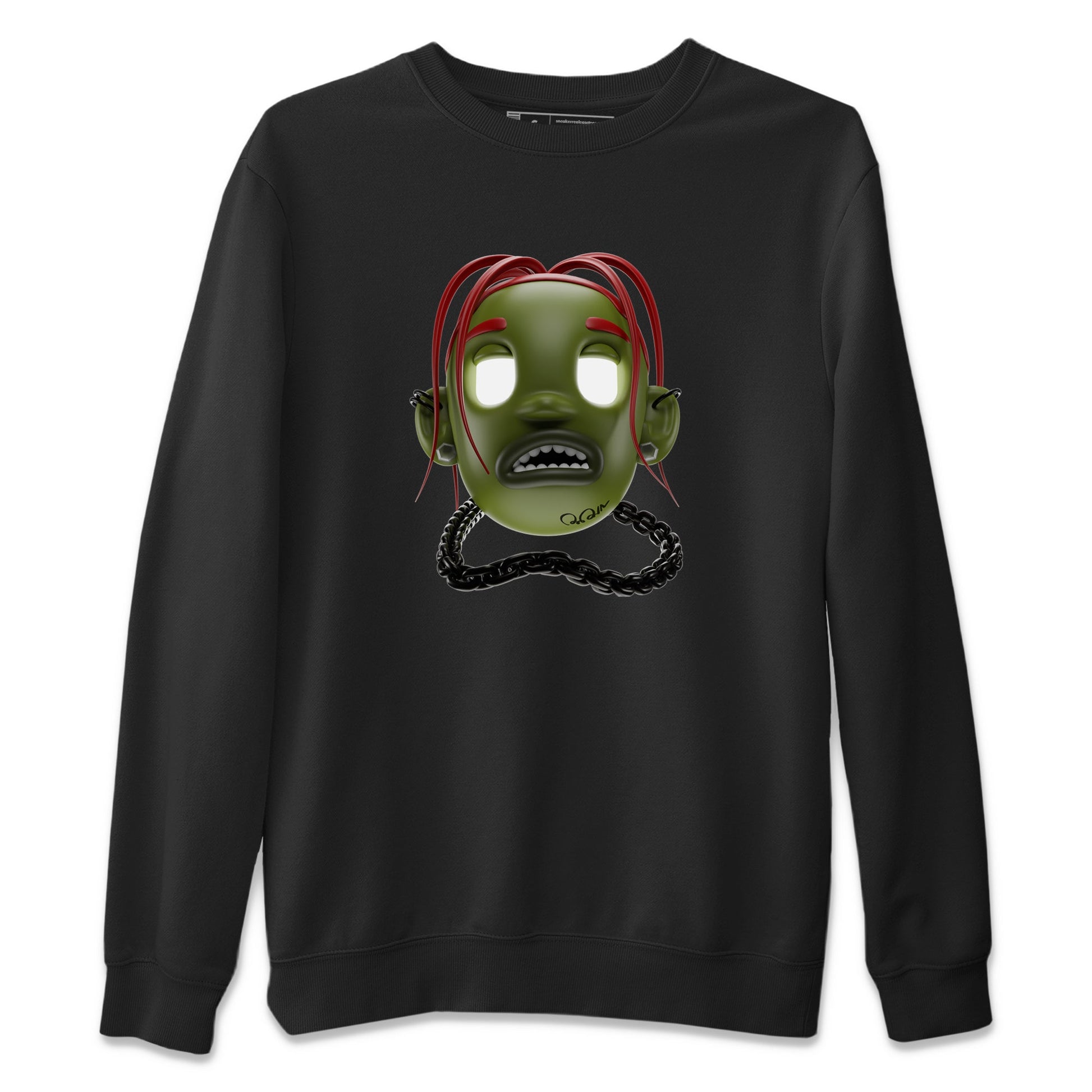 Air Jordan 1 Travis Scott Olive Sneaker Match Tees Goosebumps Boy Sneaker Tees AJ1 OG Travis Scott Olive Sneaker Release Tees Unisex Shirts Black 2