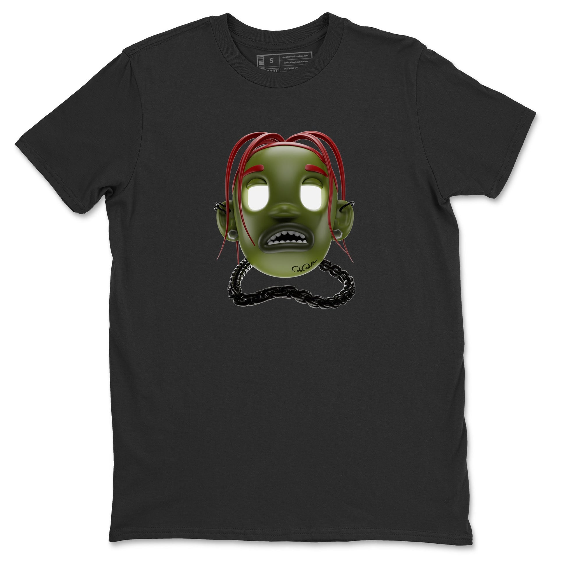 Air Jordan 1 Travis Scott Olive Sneaker Match Tees Goosebumps Boy Sneaker Tees AJ1 OG Travis Scott Olive Sneaker Release Tees Unisex Shirts Black 2