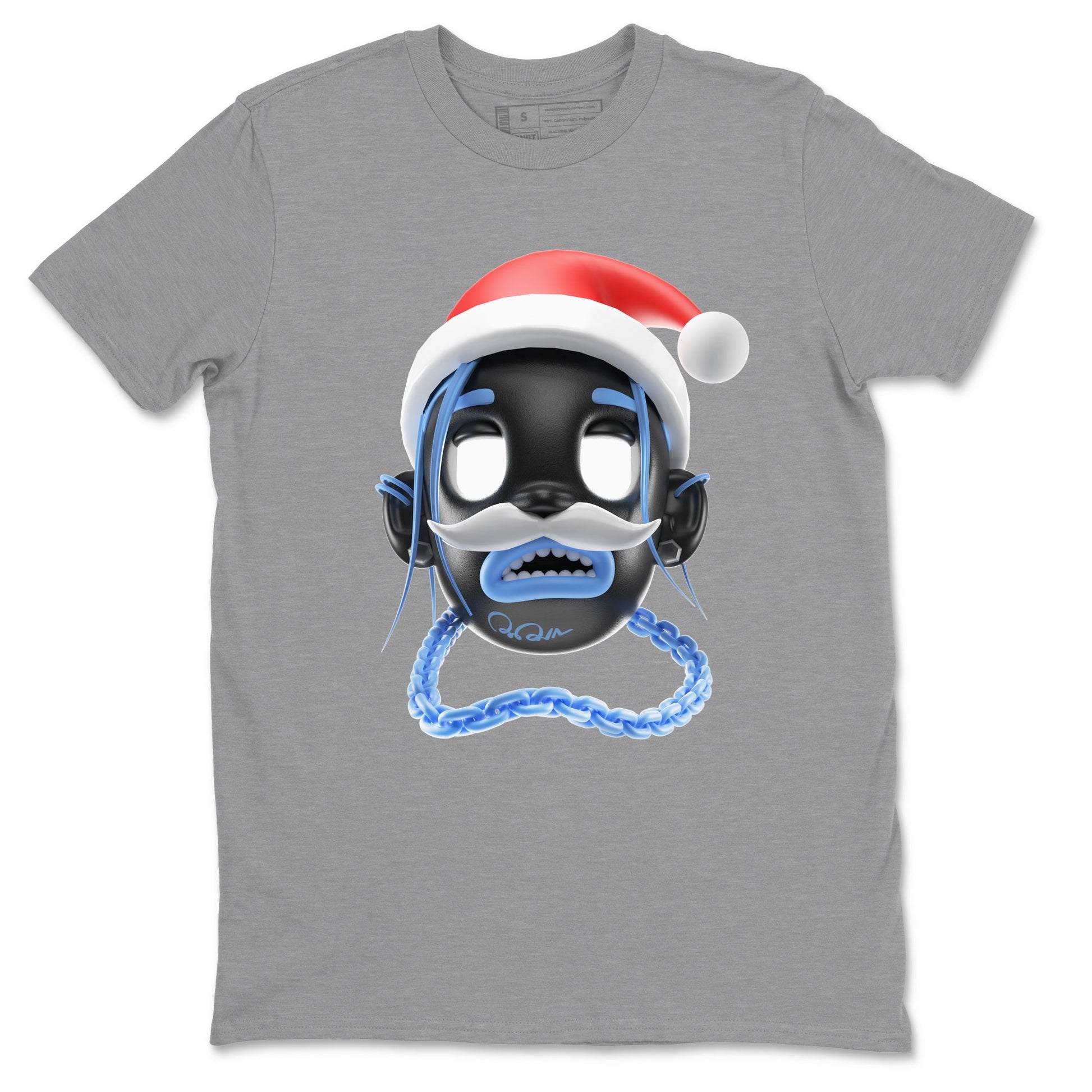 Air Jordan 1 UNC Toe shirt to match jordans Goosebumps Boy Christmas Edition sneaker tees Santa Gift AJ1 UNC Toe SNRT Sneaker Release Tees Unisex Heather Grey 2 T-Shirt