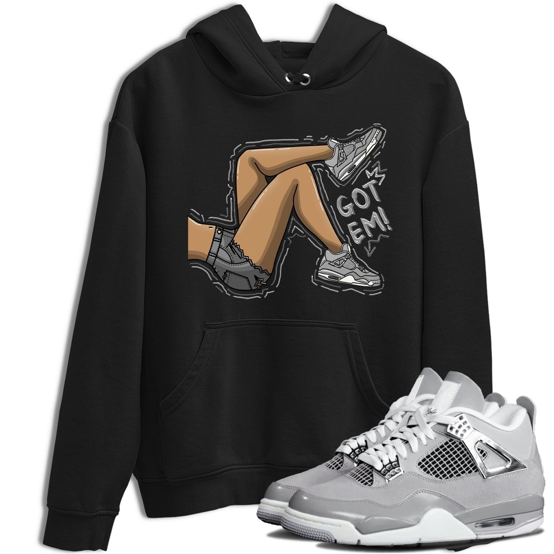 AJ4 Frozen Moments shirt to match jordans Got Em Legs sneaker tees Crew Neck AJ4 Frozen Moments SNRT Sneaker Release Tees Unisex Casual Shirts Black 1 T-Shirt