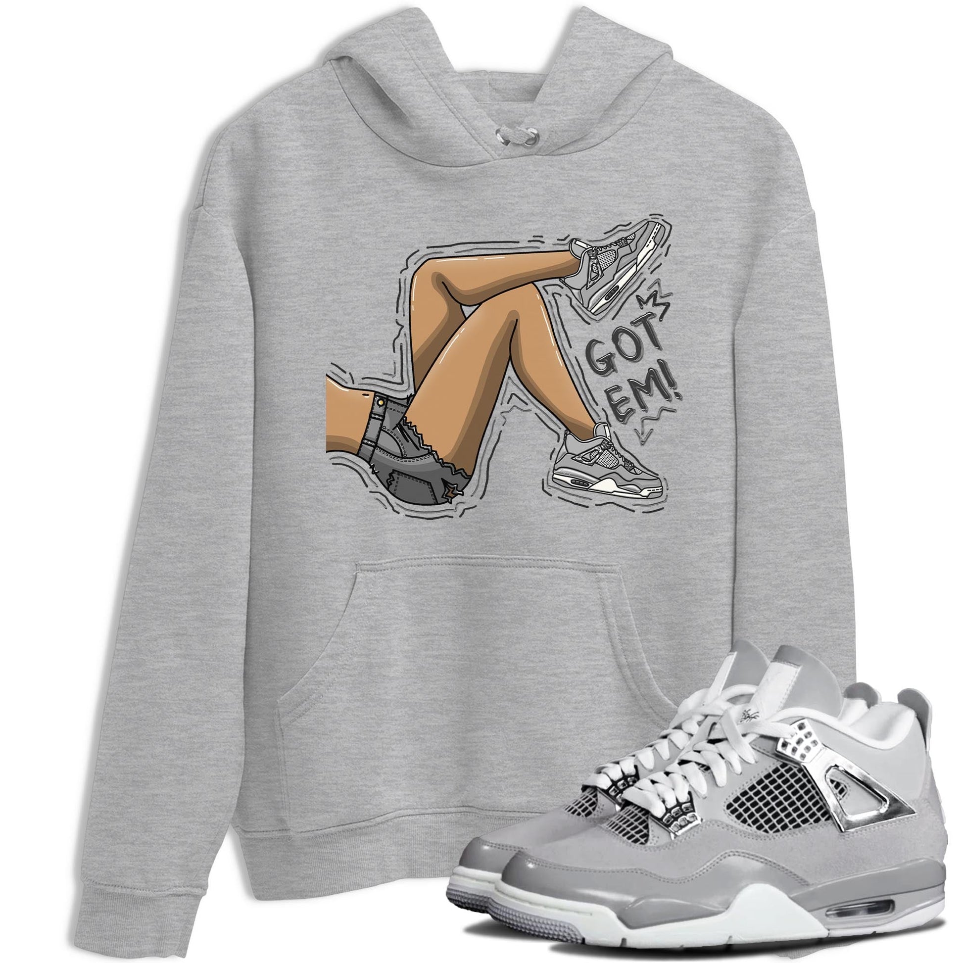 AJ4 Frozen Moments shirt to match jordans Got Em Legs sneaker tees Crew Neck AJ4 Frozen Moments SNRT Sneaker Release Tees Unisex Casual Shirts Heather Grey 1 T-Shirt