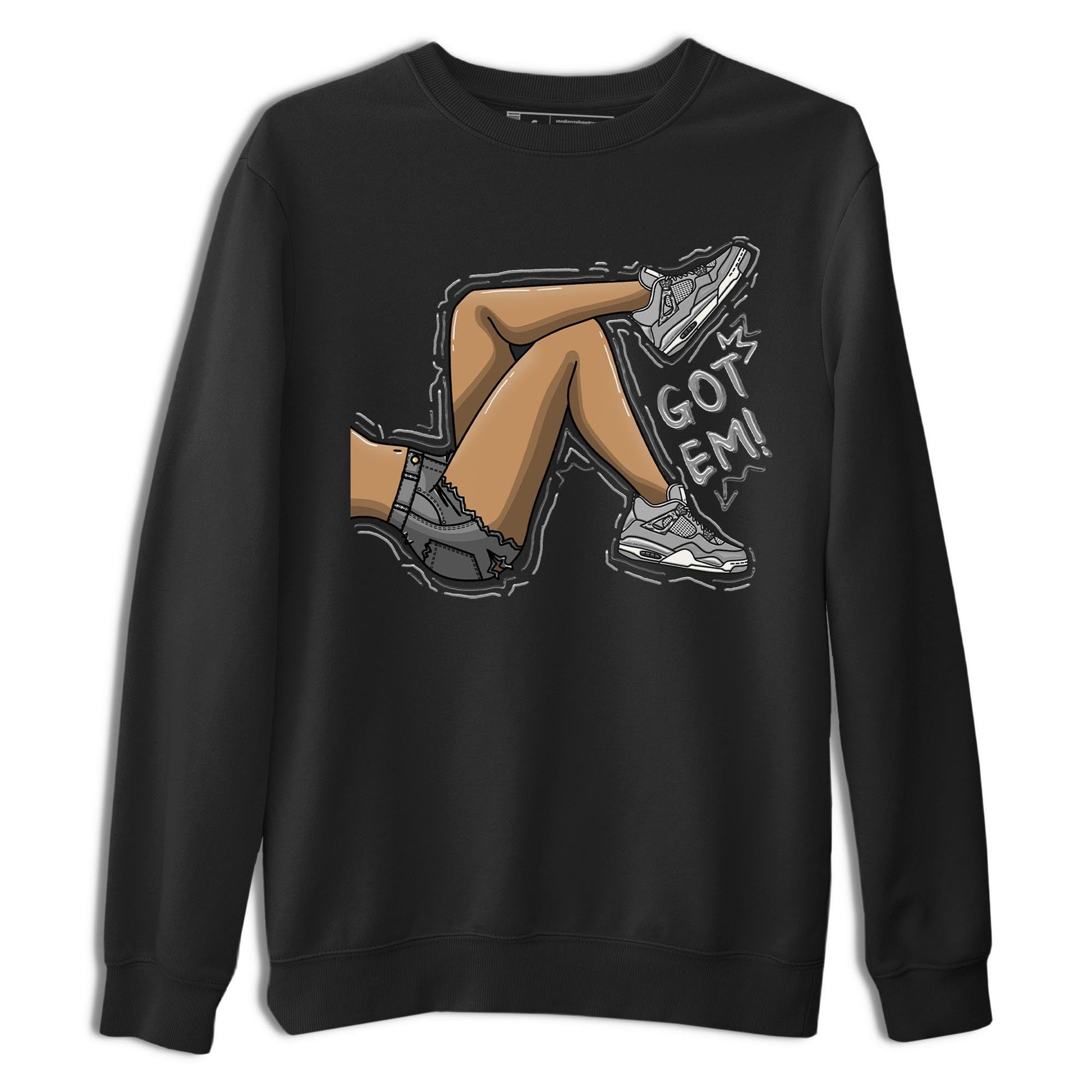 AJ4 Frozen Moments shirt to match jordans Got Em Legs sneaker tees Crew Neck AJ4 Frozen Moments SNRT Sneaker Release Tees Unisex Casual Shirts Black 2 T-Shirt