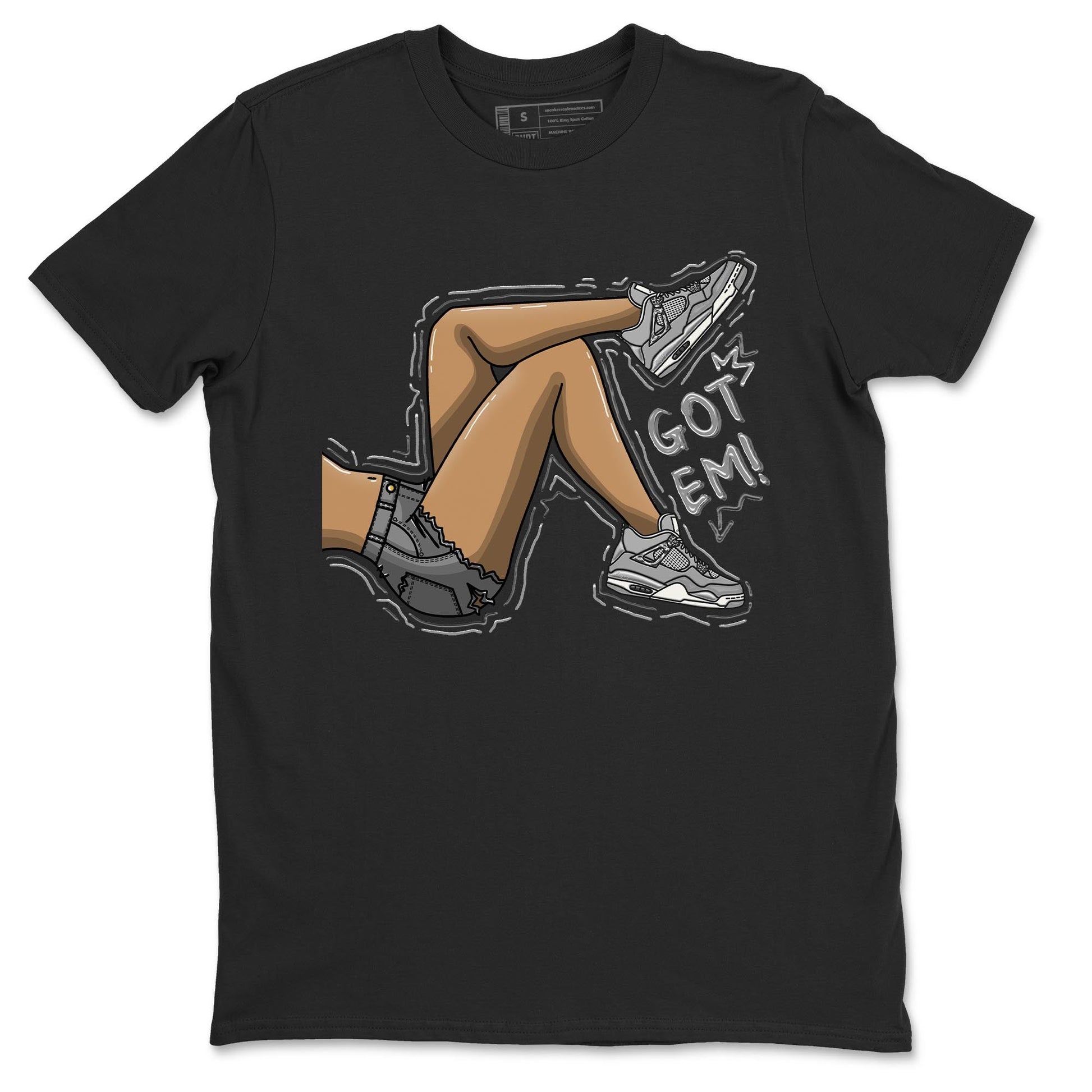 AJ4 Frozen Moments shirt to match jordans Got Em Legs sneaker tees Crew Neck AJ4 Frozen Moments SNRT Sneaker Release Tees Unisex Casual Shirts Black 2 T-Shirt
