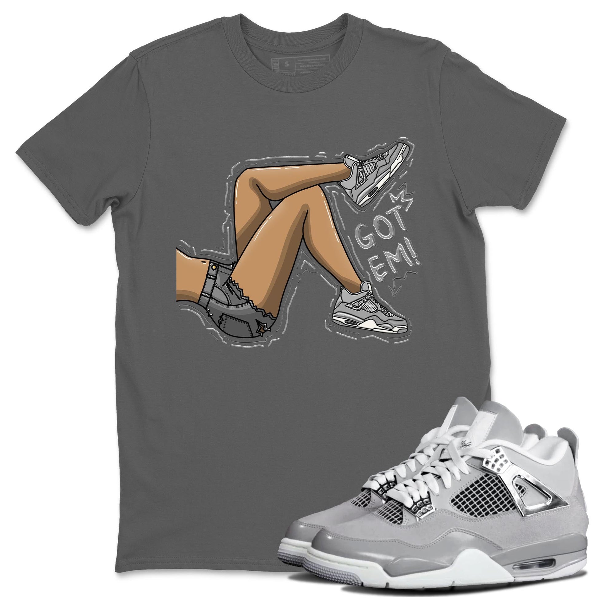 AJ4 Frozen Moments shirt to match jordans Got Em Legs sneaker tees Crew Neck AJ4 Frozen Moments SNRT Sneaker Release Tees Unisex Casual Shirts Cool Grey 1 T-Shirt