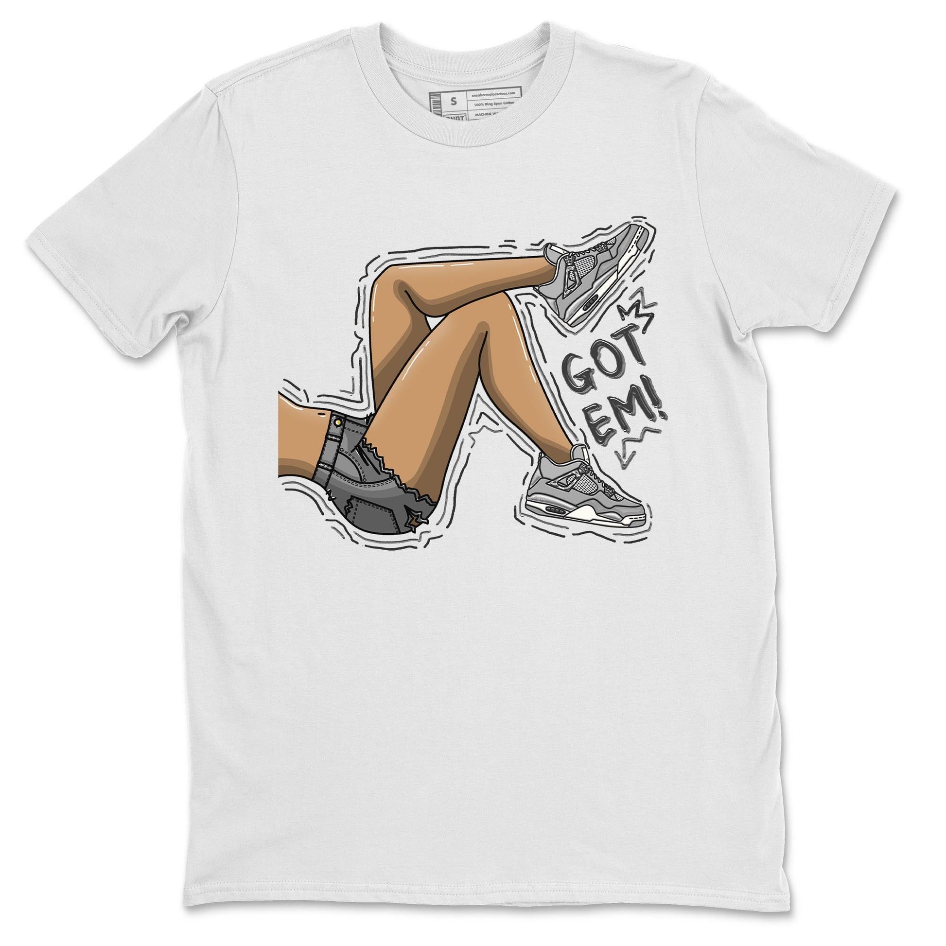 AJ4 Frozen Moments shirt to match jordans Got Em Legs sneaker tees Crew Neck AJ4 Frozen Moments SNRT Sneaker Release Tees Unisex Casual Shirts White 2 T-Shirt