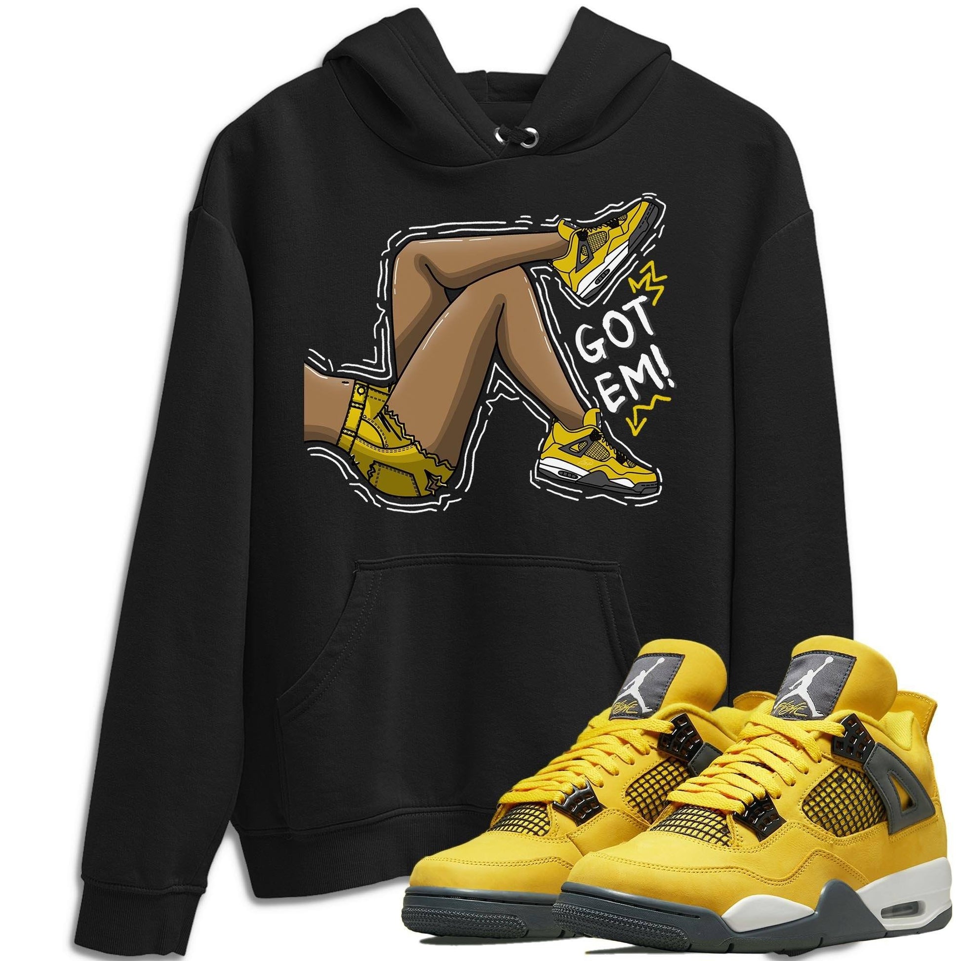 Jordan 4 Lightning Sneaker Match Tees Got Em Legs Sneaker Tees Jordan 4 Lightning Sneaker Release Tees Unisex Shirts