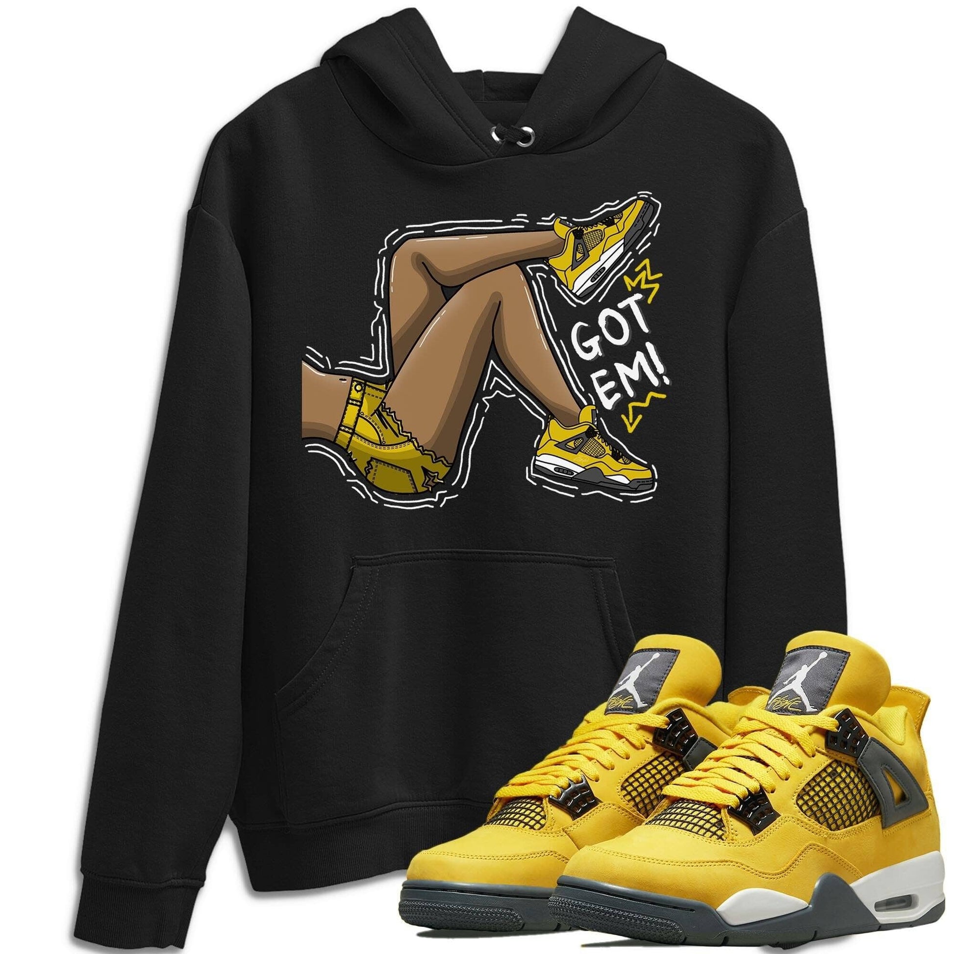 Jordan 4 Lightning Sneaker Match Tees Got Em Legs Sneaker Tees Jordan 4 Lightning Sneaker Release Tees Unisex Shirts