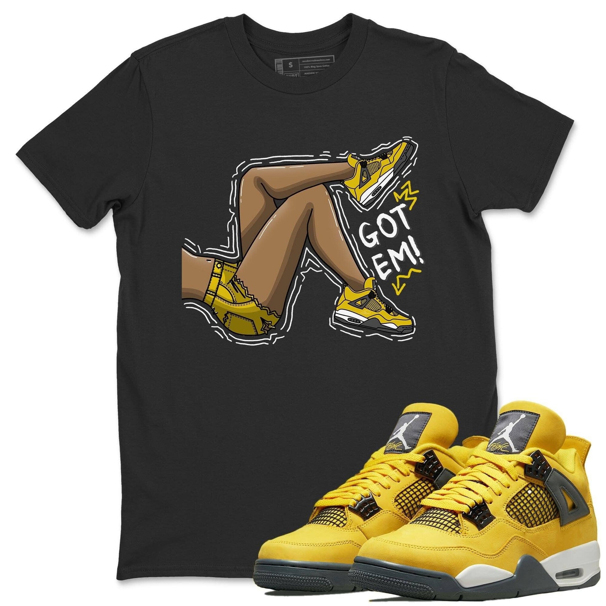 Jordan 4 Lightning Sneaker Match Tees Got Em Legs Sneaker Tees Jordan 4 Lightning Sneaker Release Tees Unisex Shirts