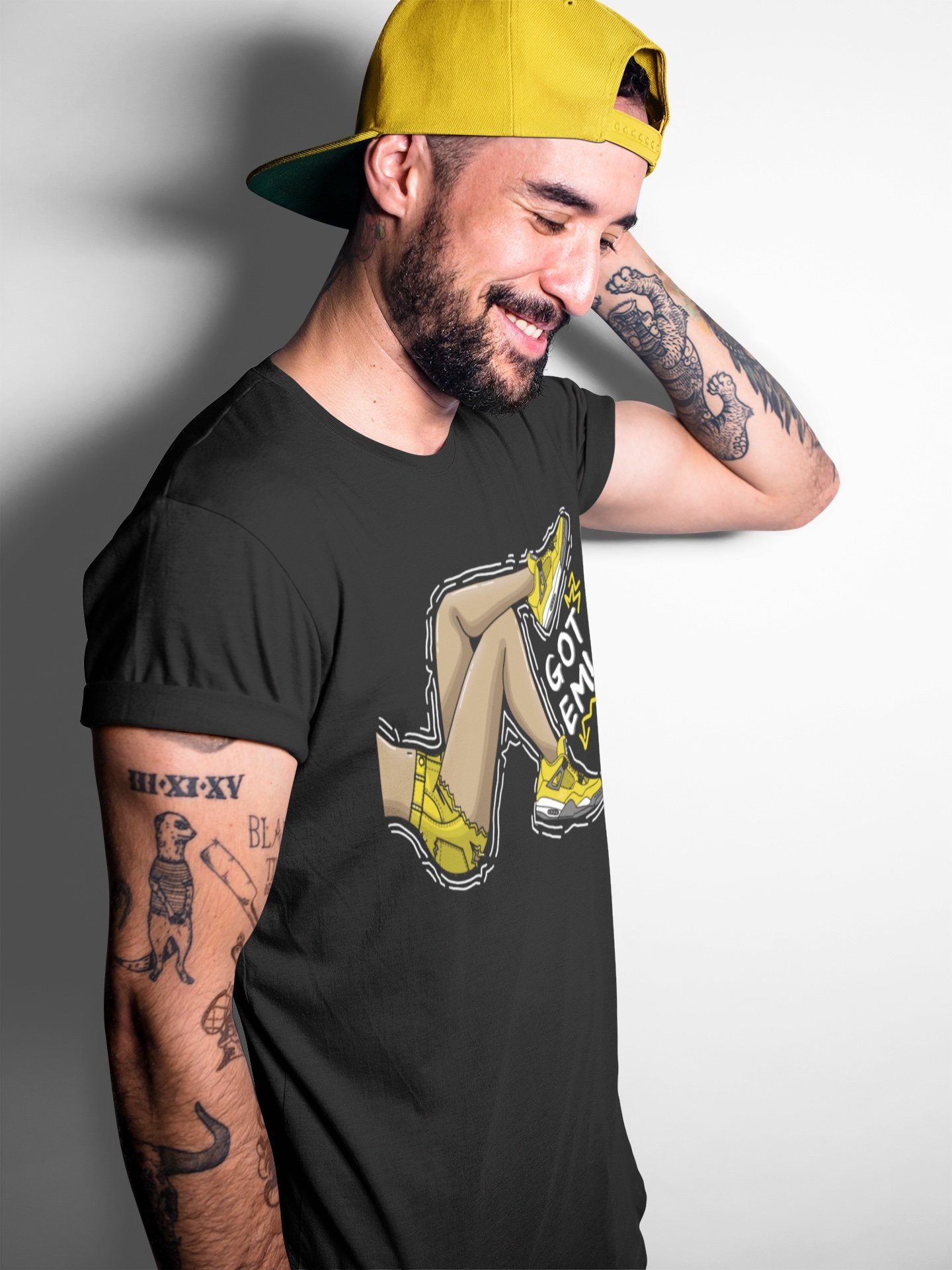 Jordan 4 Lightning Sneaker Match Tees Got Em Legs Sneaker Tees Jordan 4 Lightning Sneaker Release Tees Unisex Shirts