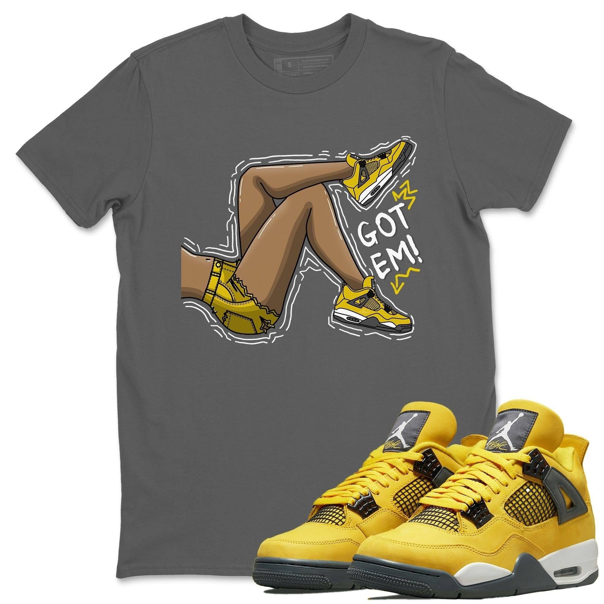 Jordan 4 Lightning Sneaker Match Tees Got Em Legs Sneaker Tees Jordan 4 Lightning Sneaker Release Tees Unisex Shirts