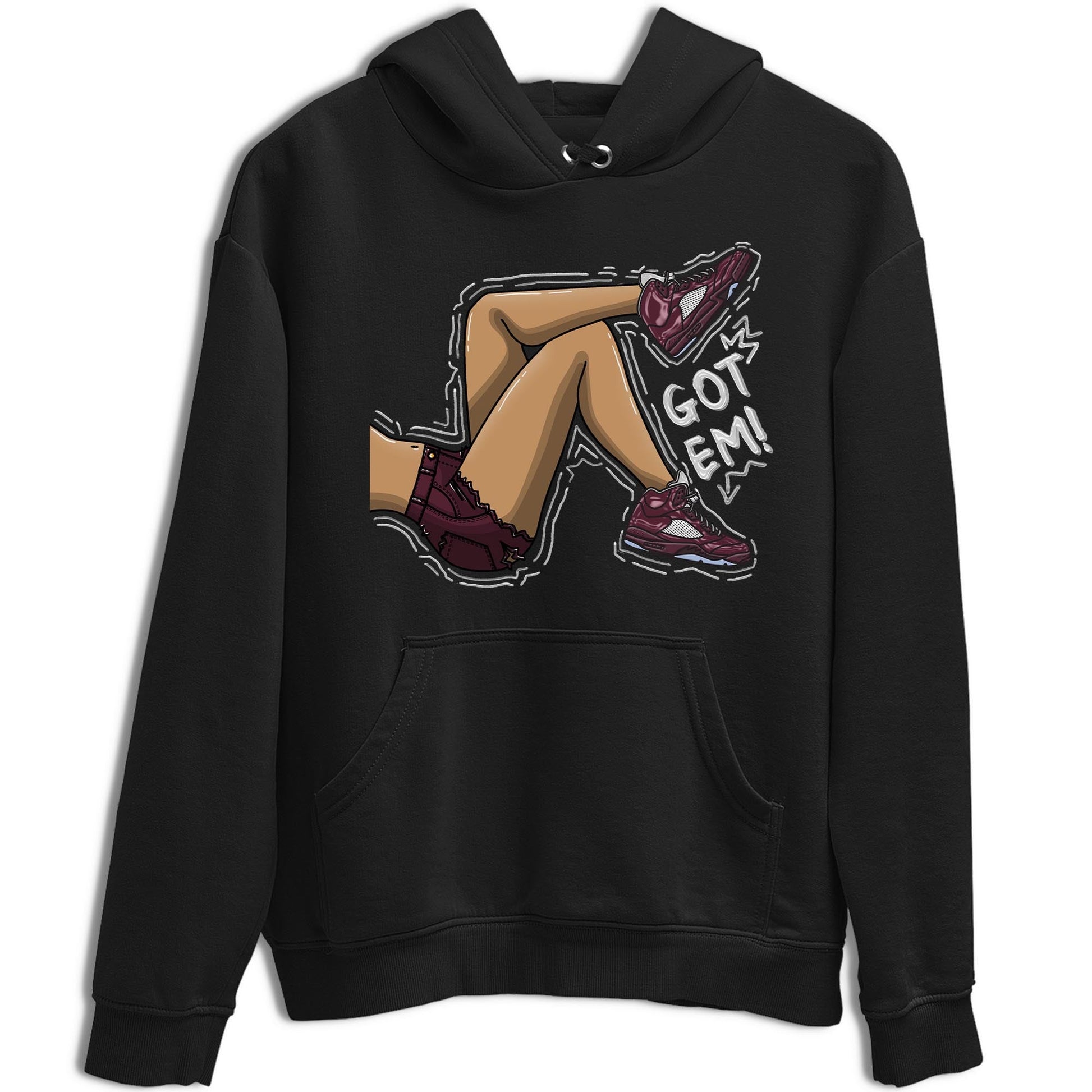 Jordan 5 Burgundy shirt to match jordans Got Em Legs sneaker tees Crew Neck AJ5 Burgundy SNRT Sneaker Release Tees Unisex Casual Shirts Black 2 T-Shirt