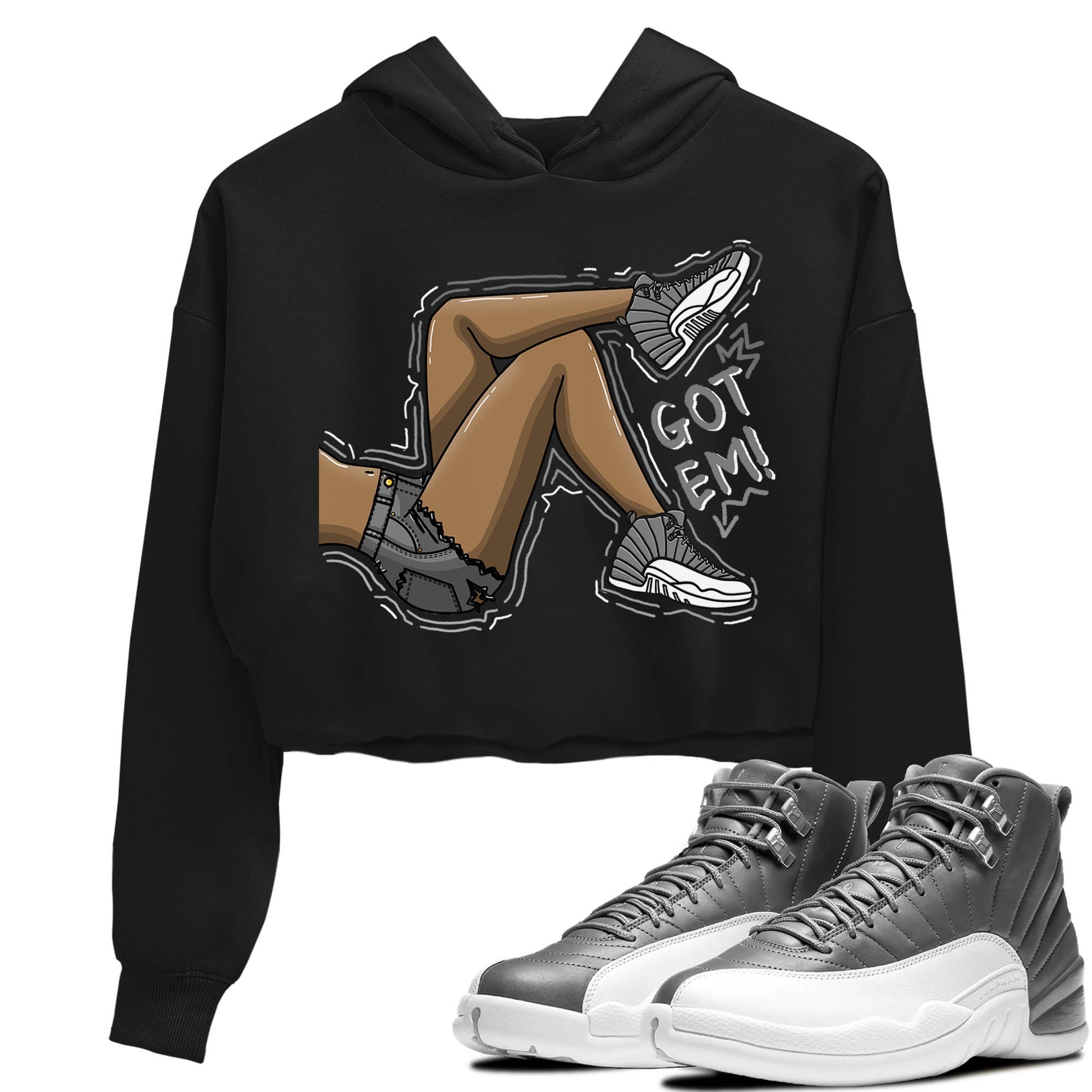 Jordan 12 Stealth Sneaker Match Tees Got Em Legs Sneaker Tees Jordan 12 Stealth Sneaker Release Tees Women's Shirts
