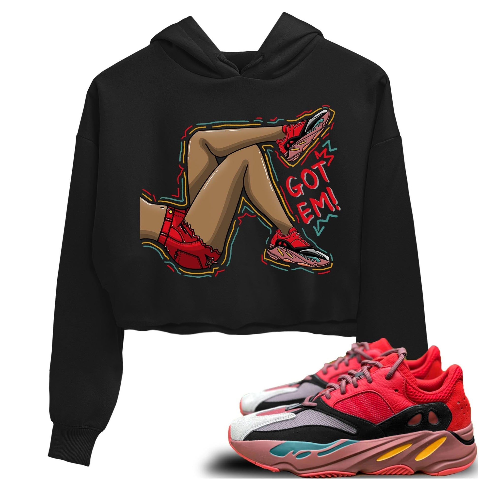 Yeezy 700 Hi-Res Red Sneaker Match Tees Got Em Legs Sneaker Tees Yeezy 700 Hi-Res Red Sneaker Release Tees Women's Shirts