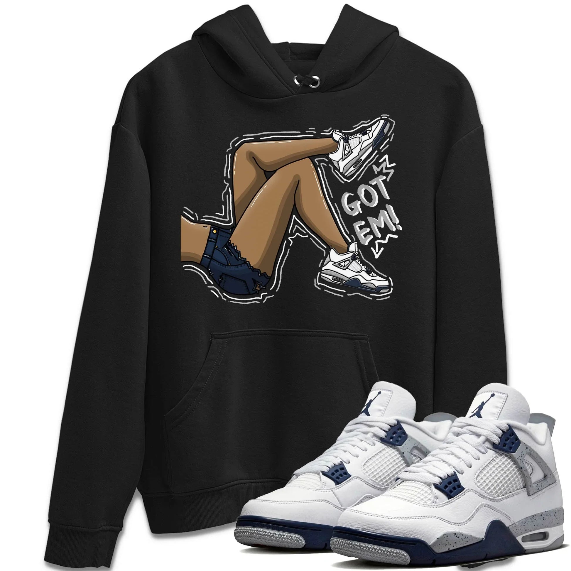 Jordan 4 Midnight Navy Sneaker Match Tees Got Em Legs Sneaker Tees Jordan 4 Midnight Navy Sneaker Release Tees Unisex Shirts