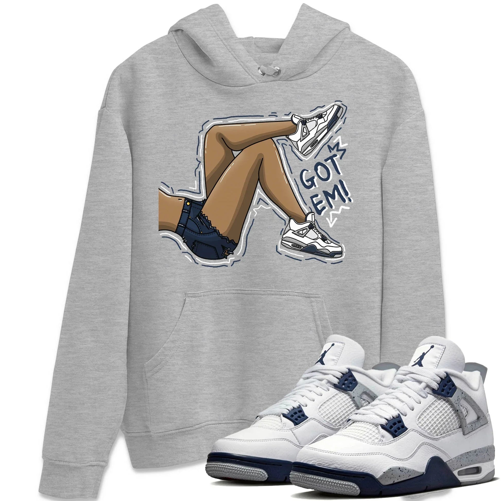 Jordan 4 Midnight Navy Sneaker Match Tees Got Em Legs Sneaker Tees Jordan 4 Midnight Navy Sneaker Release Tees Unisex Shirts
