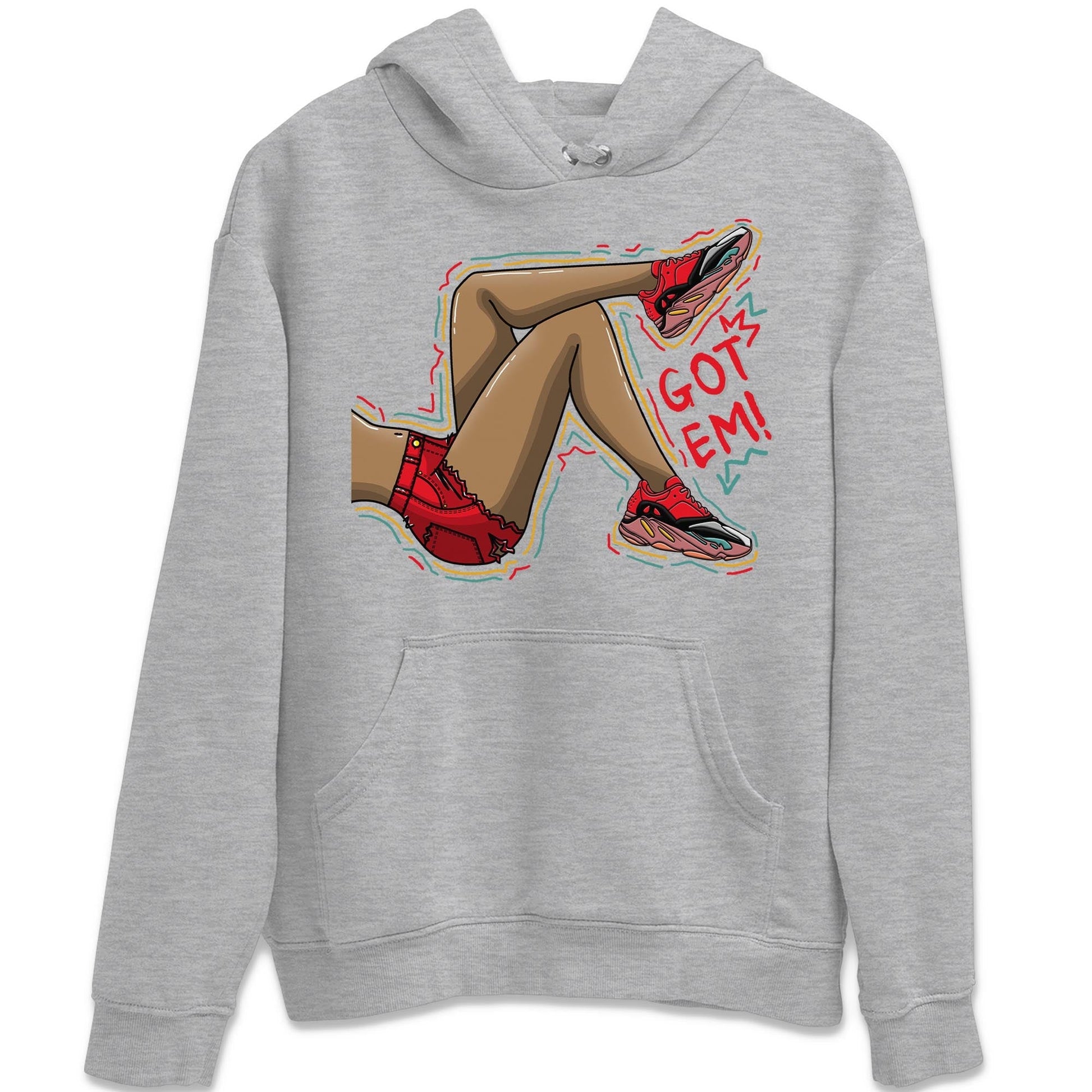 Yeezy 700 Hi-Res Red Sneaker Match Tees Got Em Legs Sneaker Tees Yeezy 700 Hi-Res Red Sneaker Release Tees Unisex Shirts