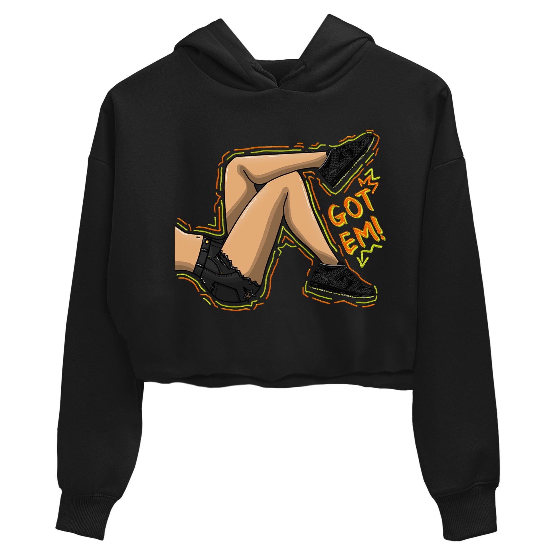 Nike Dunk Mid Premium shirt to match jordans Got Em Legs sneaker tees Nike Dunk Mid Halloween SNRT Sneaker Tees Sneaker Matching Clothing Brand Black 2 Crop T-Shirt