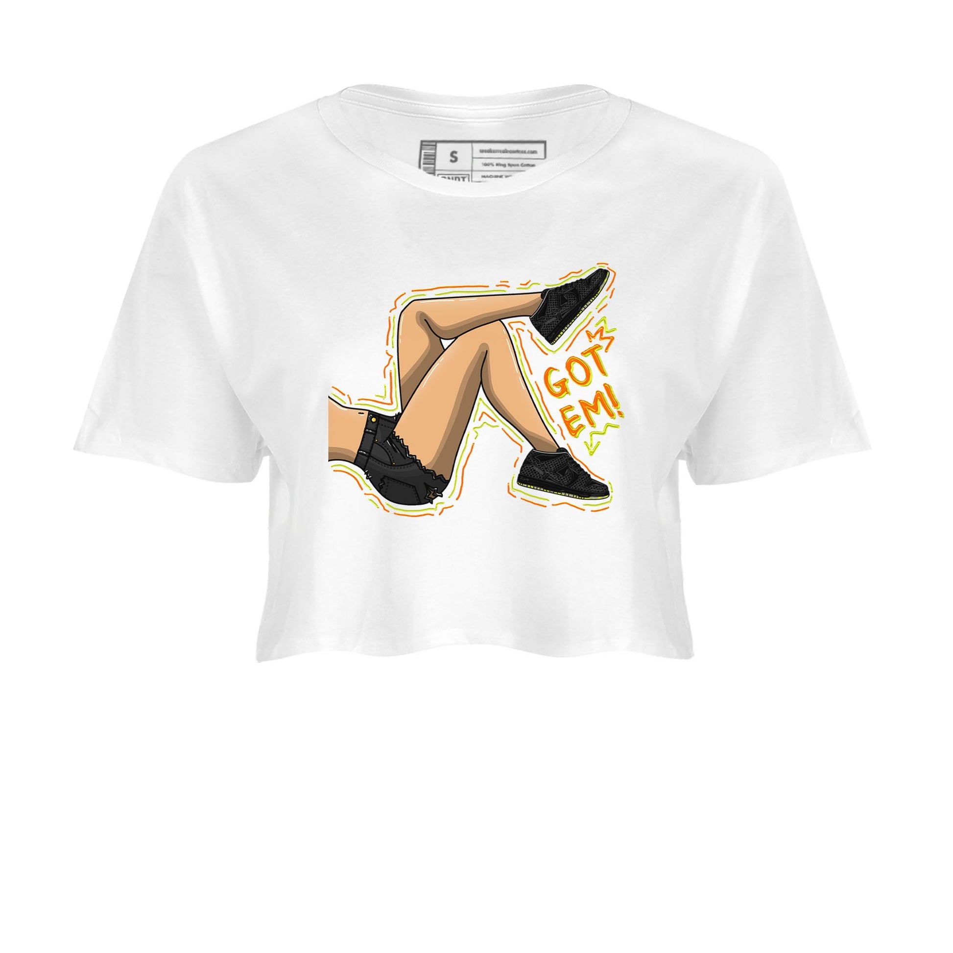 Nike Dunk Mid Premium shirt to match jordans Got Em Legs sneaker tees Nike Dunk Mid Halloween SNRT Sneaker Tees Sneaker Matching Clothing Brand White 2 Crop T-Shirt