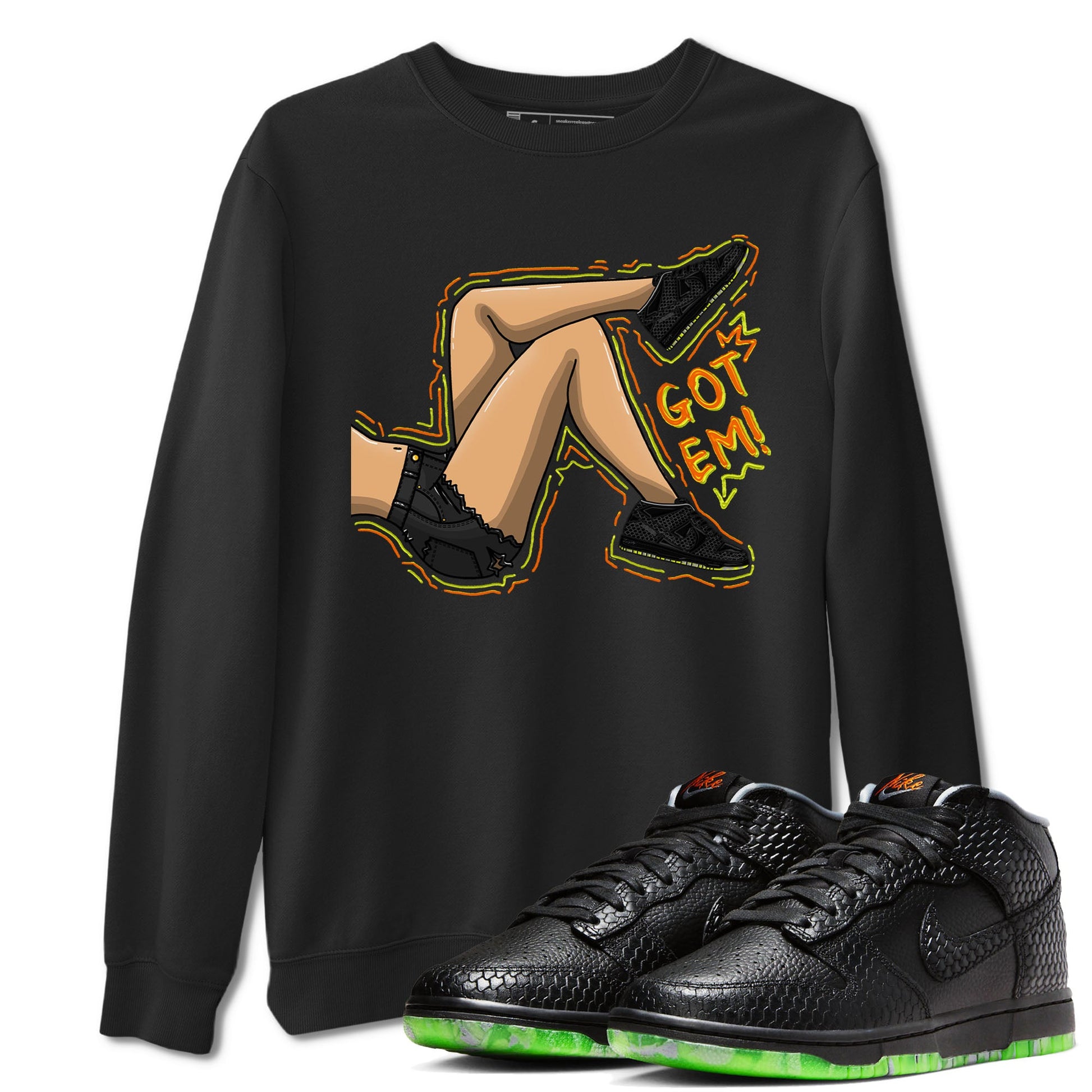 Nike Dunk Mid Premium shirt to match jordans Got Em Legs sneaker tees Nike Dunk Mid Halloween SNRT Sneaker Tees Sneaker Matching Clothing Brand Unisex Sneaker Tee Black 1 T-Shirt