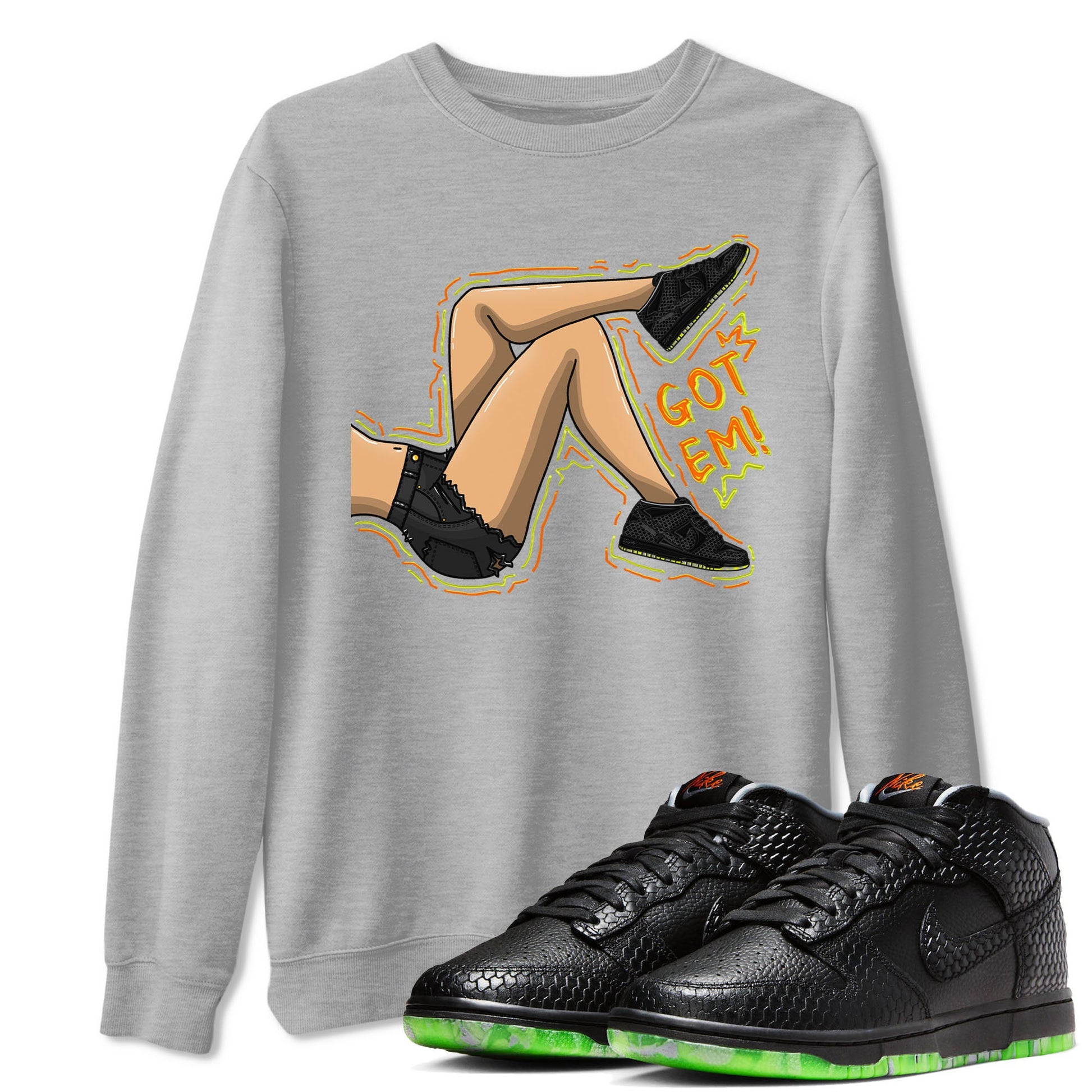 Nike Dunk Mid Premium shirt to match jordans Got Em Legs sneaker tees Nike Dunk Mid Halloween SNRT Sneaker Tees Sneaker Matching Clothing Brand Unisex Sneaker Tee Heather Grey 1 T-Shirt