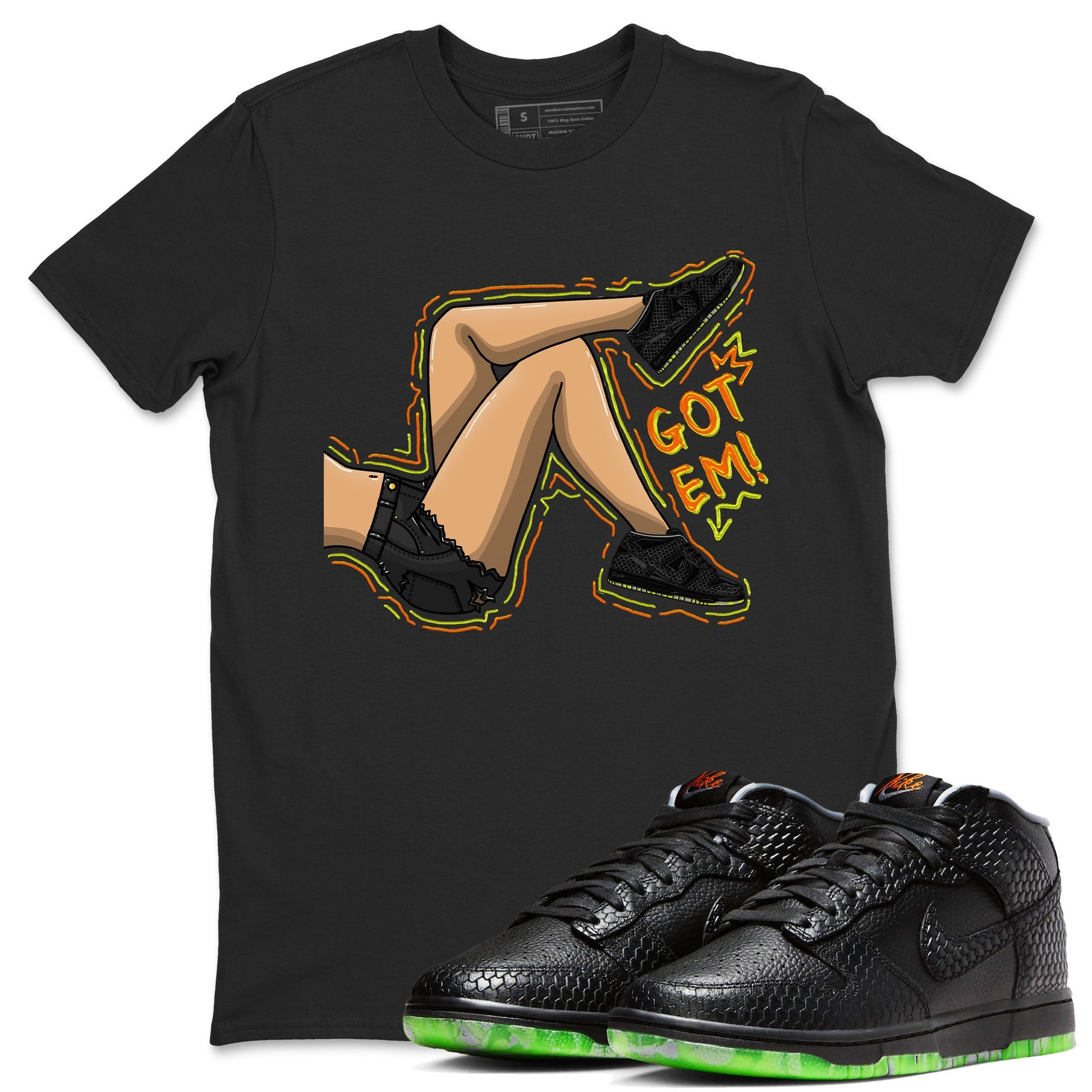 Nike Dunk Mid Premium shirt to match jordans Got Em Legs sneaker tees Nike Dunk Mid Halloween SNRT Sneaker Tees Sneaker Matching Clothing Brand Unisex Sneaker Tee Black 1 T-Shirt