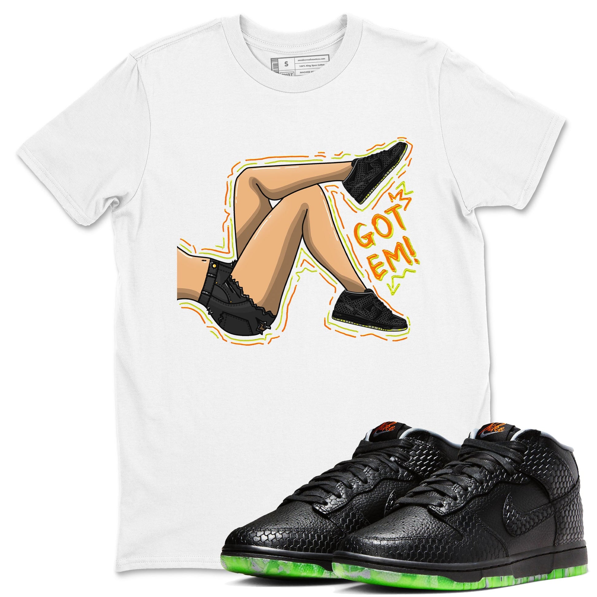 Nike Dunk Mid Premium shirt to match jordans Got Em Legs sneaker tees Nike Dunk Mid Halloween SNRT Sneaker Tees Sneaker Matching Clothing Brand Unisex Sneaker Tee White 1 T-Shirt