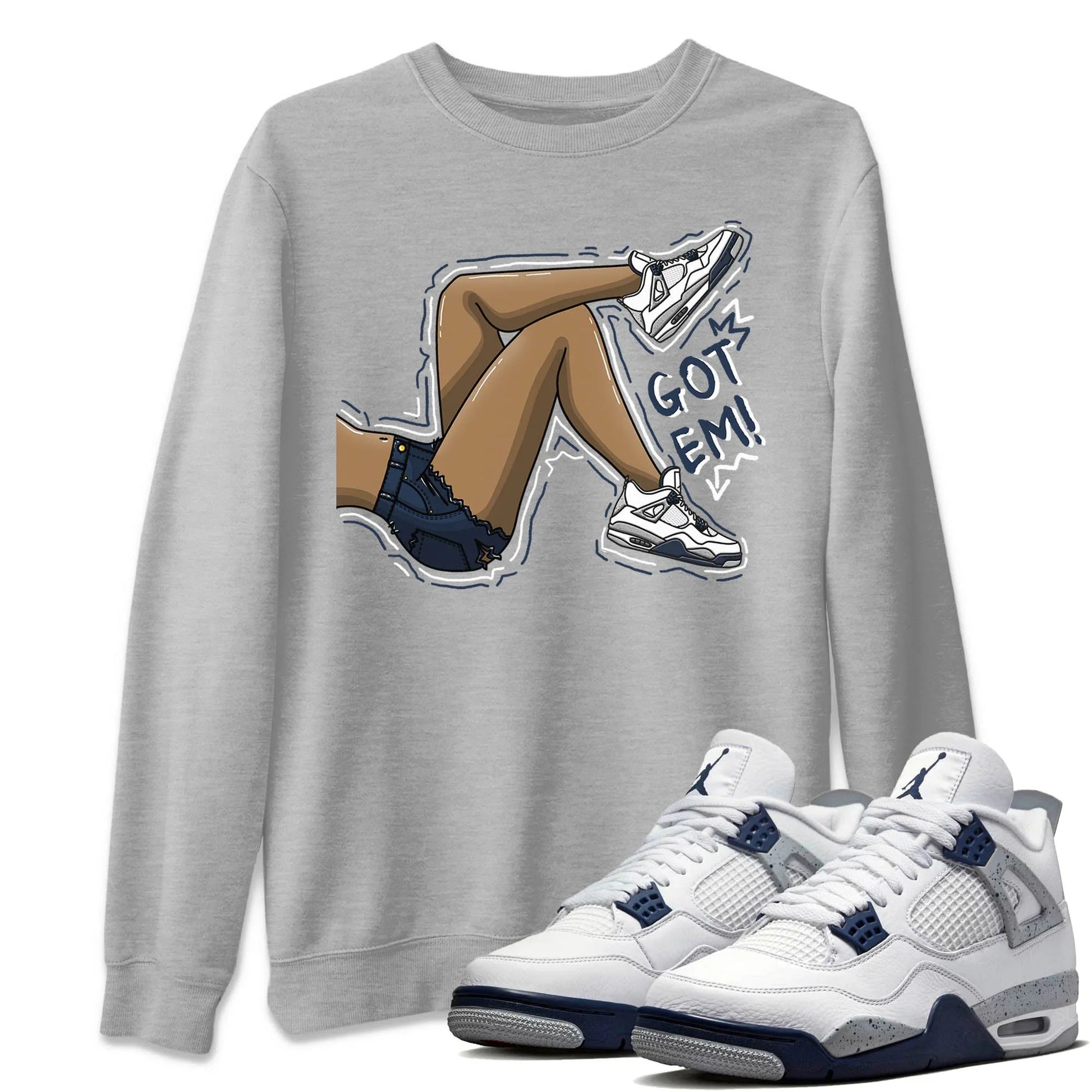 Jordan 4 Midnight Navy Sneaker Match Tees Got Em Legs Sneaker Tees Jordan 4 Midnight Navy Sneaker Release Tees Unisex Shirts