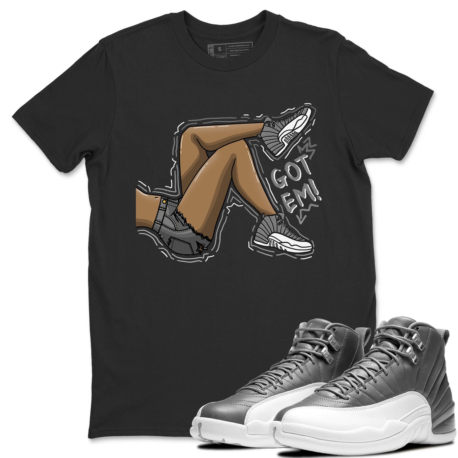 Jordan 12 Stealth Sneaker Match Tees Got Em Legs Sneaker Tees Jordan 12 Stealth Sneaker Release Tees Unisex Shirts