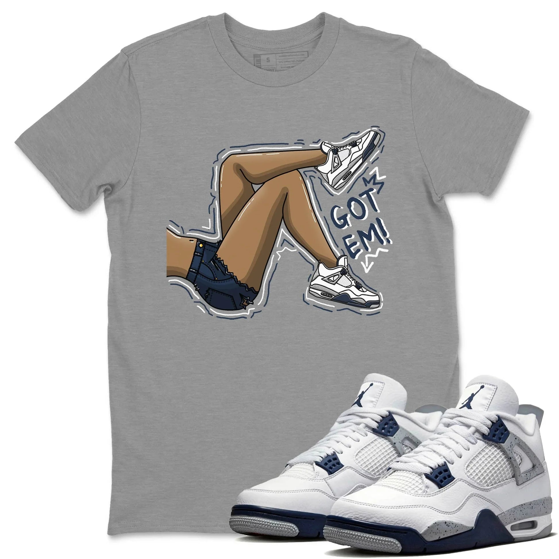 Jordan 4 Midnight Navy Sneaker Match Tees Got Em Legs Sneaker Tees Jordan 4 Midnight Navy Sneaker Release Tees Unisex Shirts