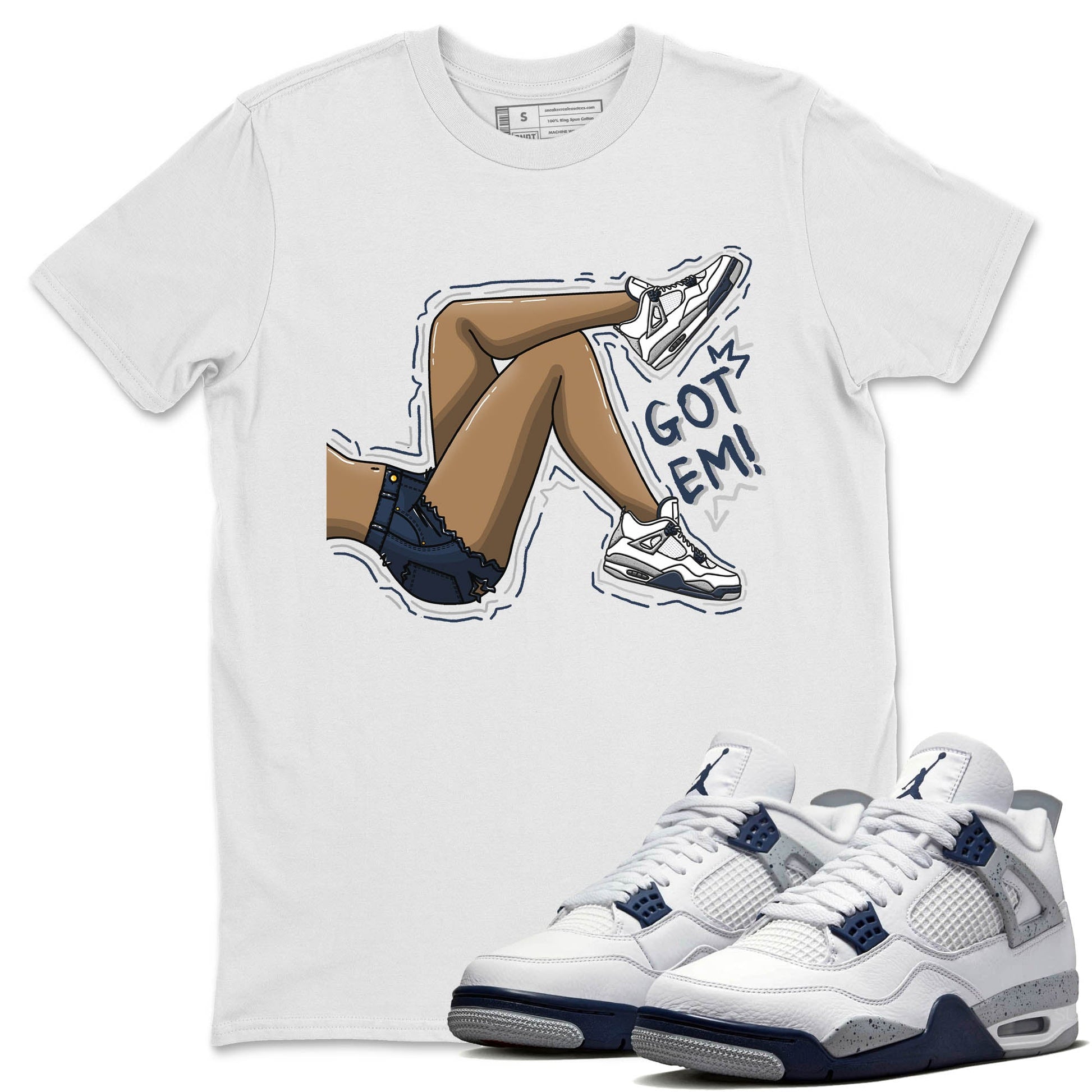 Jordan 4 Midnight Navy Sneaker Match Tees Got Em Legs Sneaker Tees Jordan 4 Midnight Navy Sneaker Release Tees Unisex Shirts