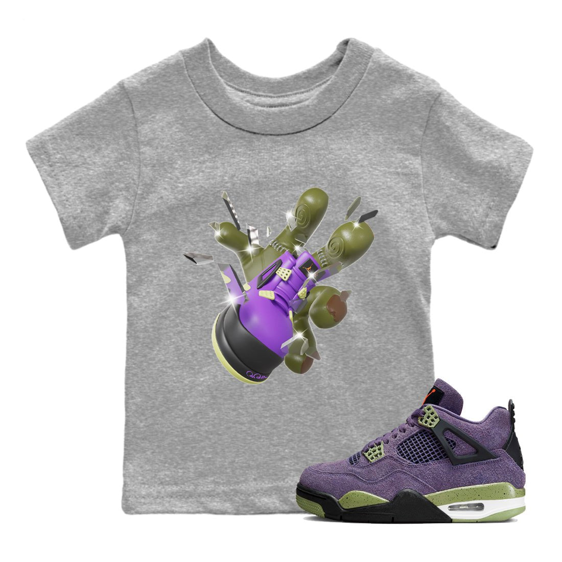 Air Jordan 4 Canyon Purple shirt to match jordans Got Em Zombie Hand sneaker tees halloween dress AJ4 Canyon Purple SNRT Sneaker Release Tees Baby Toddler Heather Grey 1 T-Shirt