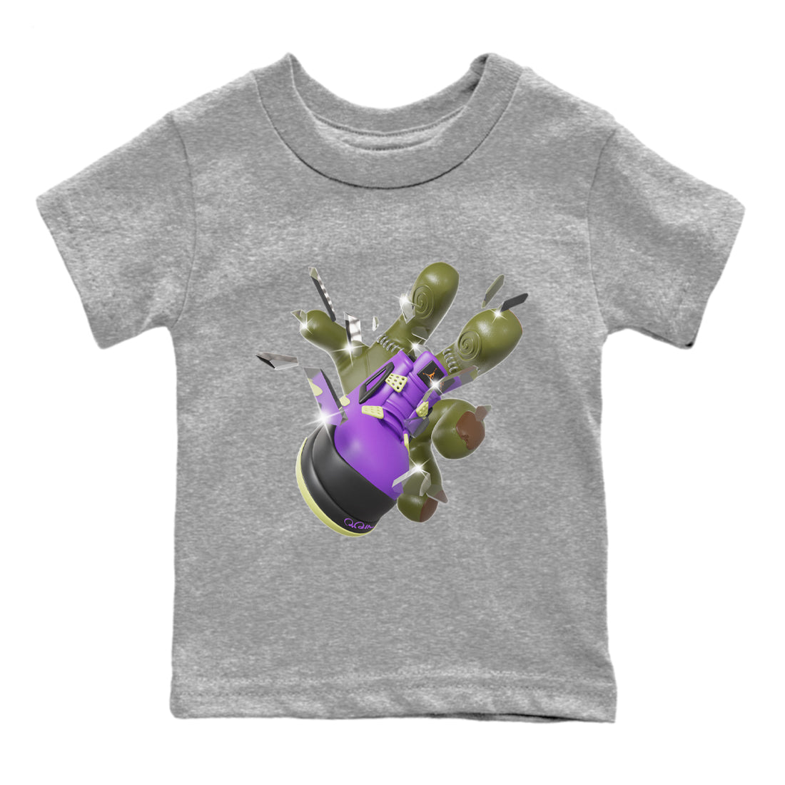 Air Jordan 4 Canyon Purple shirt to match jordans Got Em Zombie Hand sneaker tees halloween dress AJ4 Canyon Purple SNRT Sneaker Release Tees Baby Toddler Heather Grey 2 T-Shirt
