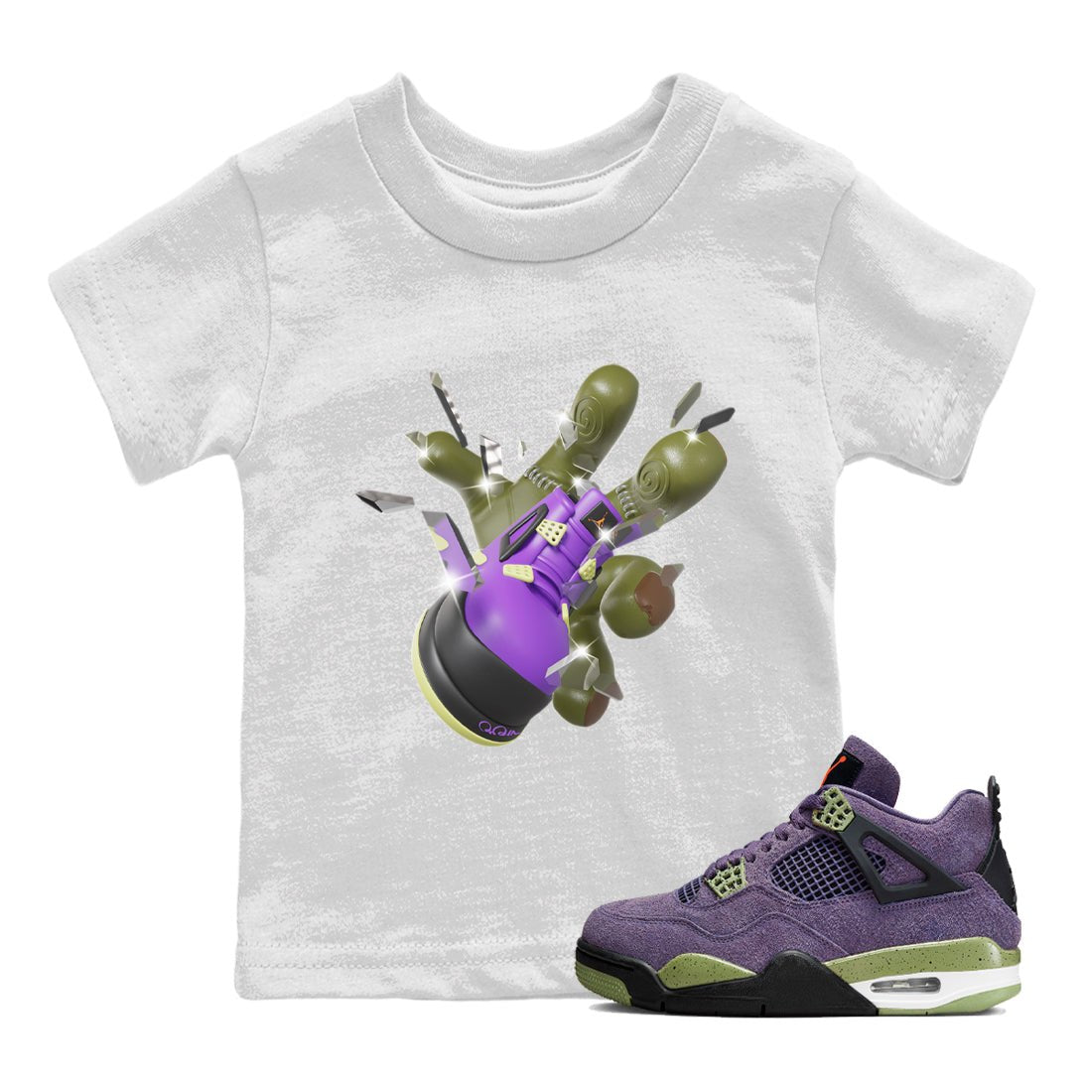 Air Jordan 4 Canyon Purple shirt to match jordans Got Em Zombie Hand sneaker tees halloween dress AJ4 Canyon Purple SNRT Sneaker Release Tees Baby Toddler White 1 T-Shirt