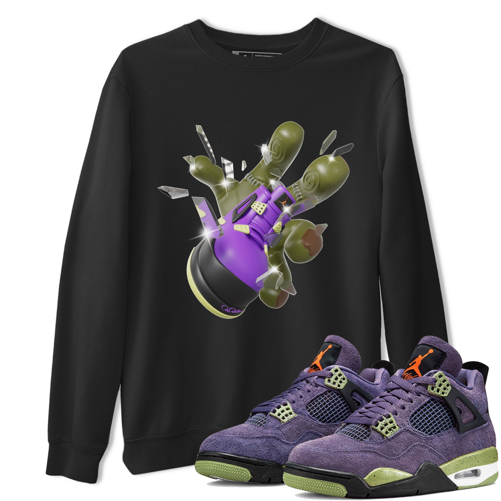 Air Jordan 4 Canyon Purple shirt to match jordans Got Em Zombie Hand sneaker tees halloween dress AJ4 Canyon Purple SNRT Sneaker Release Tees Unisex Black 1 T-Shirt